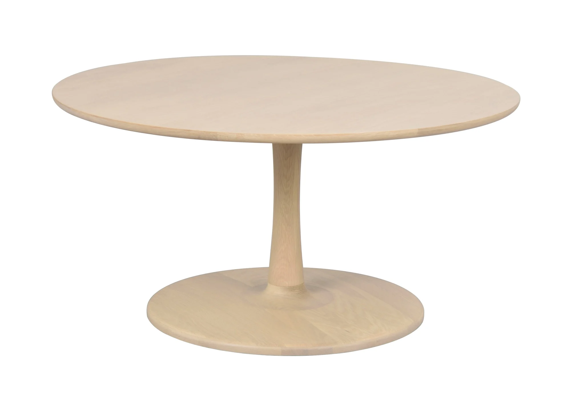 Couchtisch Hobart Rund aus Eiche, skandinavisches Design, whitewash, 90 cm Durchmesser - Rowico