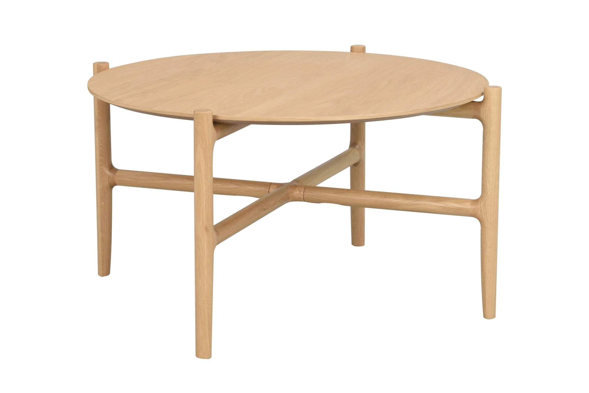 Couchtisch Holton aus Eiche, skandinavisches Design, rund 87 cm, natur, hochwertig verarbeitet - Rowico