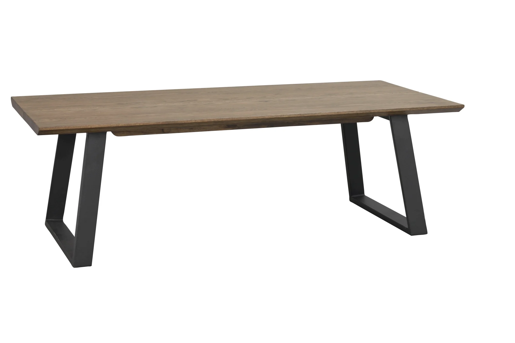 Couchtisch Melville aus Wildeiche Furnier, modern, 140x65 cm, braun, Metallgestell in Schwarz - Rowico