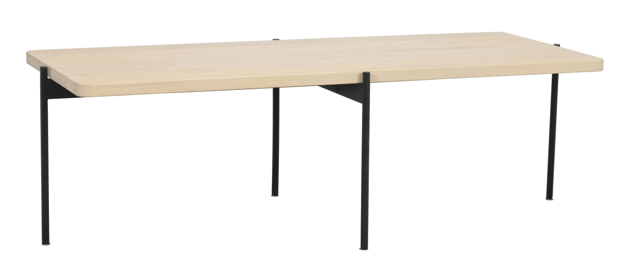 Couchtisch Shelton aus Eiche weiß pigmentiert, modern, 145x60 cm, FSC-zertifiziert