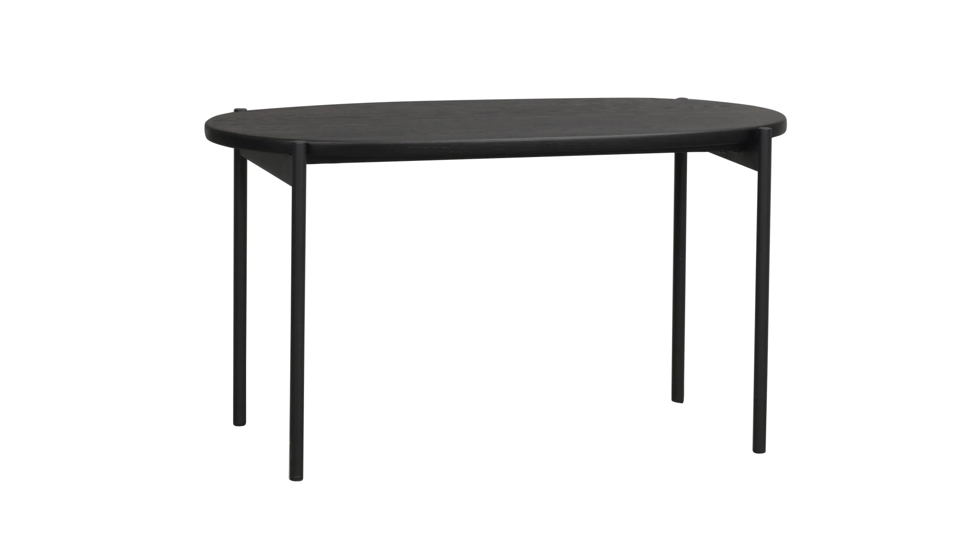 Couchtisch Skye von Rowico aus Eichenfurnier, modern und oval, Schwarz, 80x40x45 cm