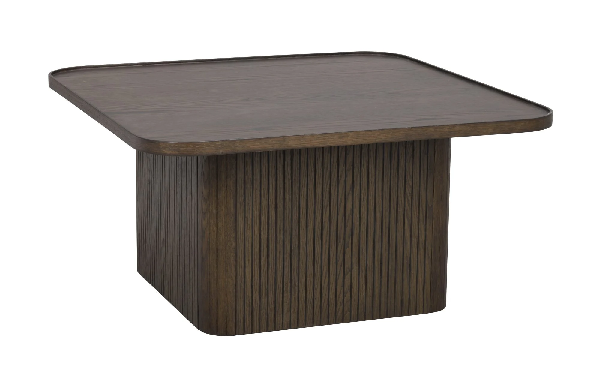 Couchtisch Sullivan aus Eichenfurnier, skandinavisches Design, braun, 80x80x40 cm - Rowico
