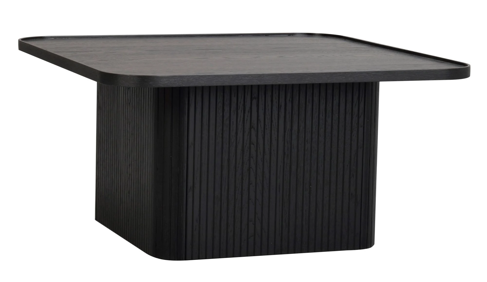 Couchtisch Sullivan aus Eichenfurnier, skandinavisches Design, schwarz, 80x80x40 cm - Rowico