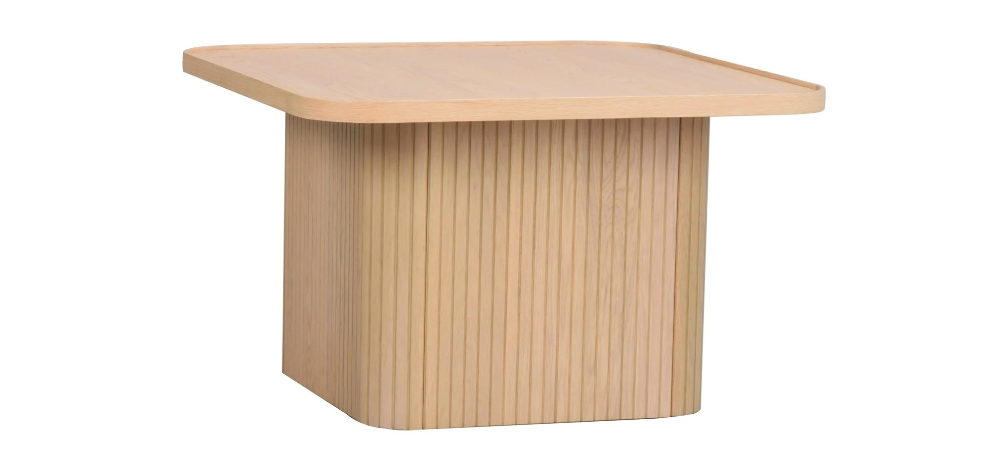 Couchtisch Sullivan aus Eiche und MDF, skandinavisches Design, weiß pigmentiert, 60x60x37 cm - Rowico