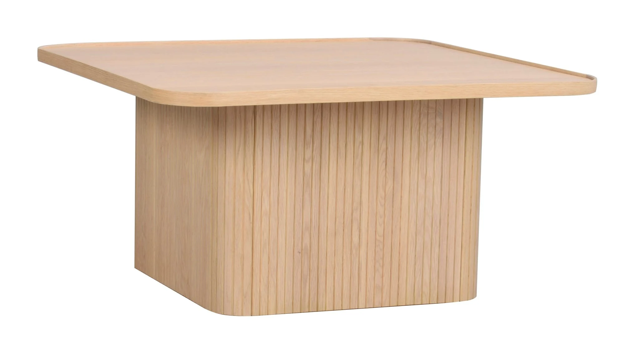 Couchtisch Sullivan aus Eiche und MDF, skandinavisch, weiß pigmentiert, 80x80x40 cm - Rowico