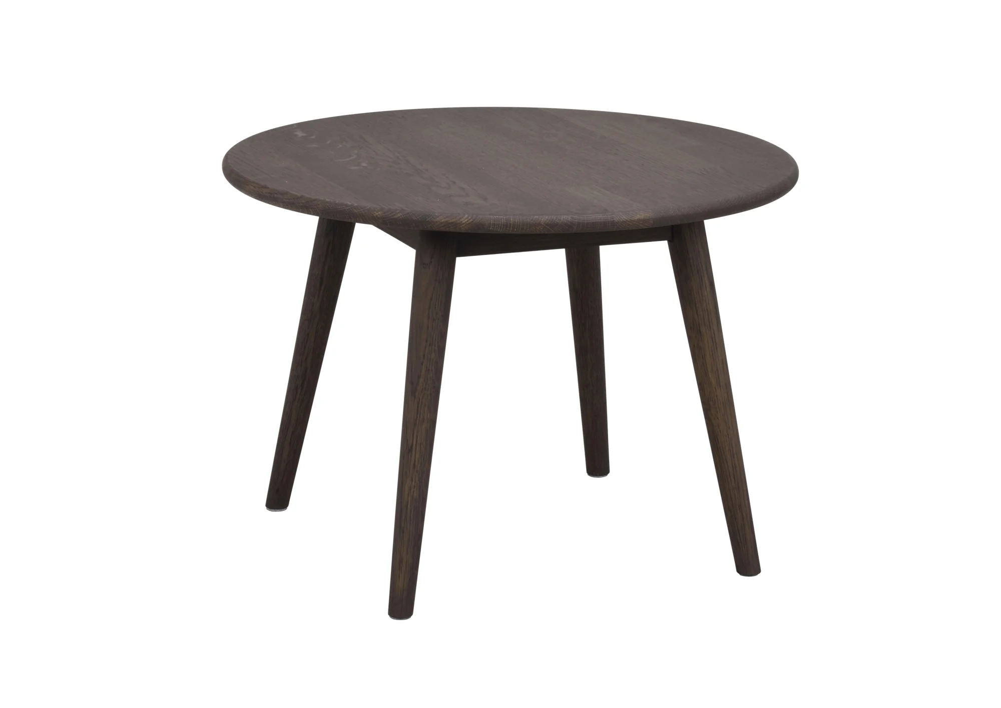 Couchtisch Tompkins aus massiver Eiche, skandinavisches Design, rund 60 cm, braun geölt - Rowico