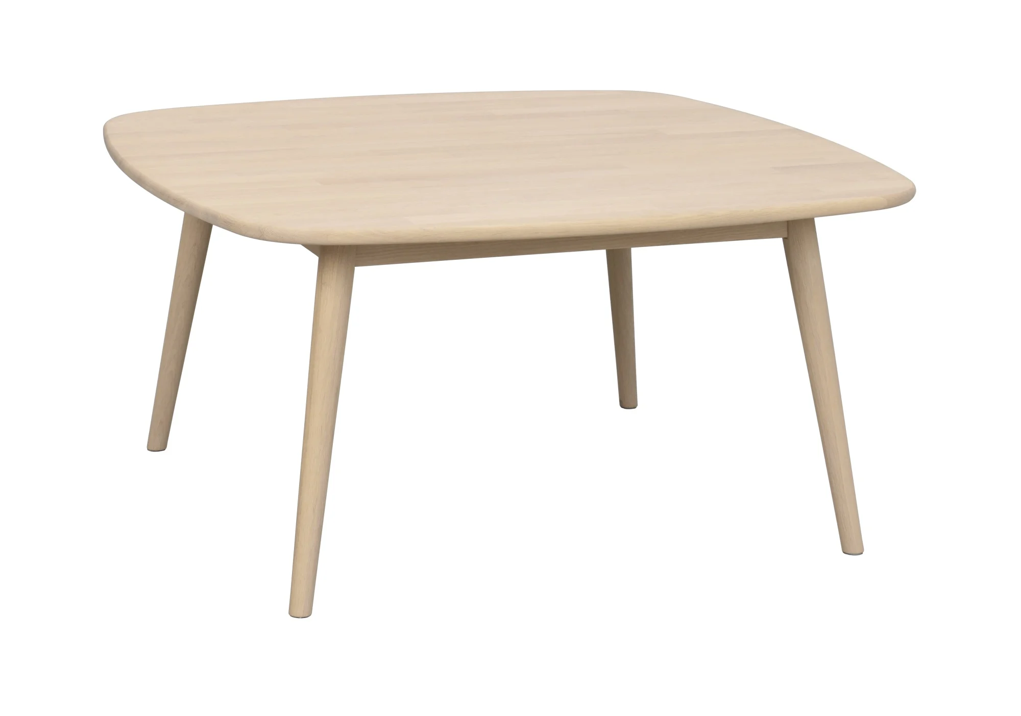 Couchtisch Tompkins aus Eiche, skandinavisches Design, weiß pigmentiert, 90x90x45 cm - Rowico