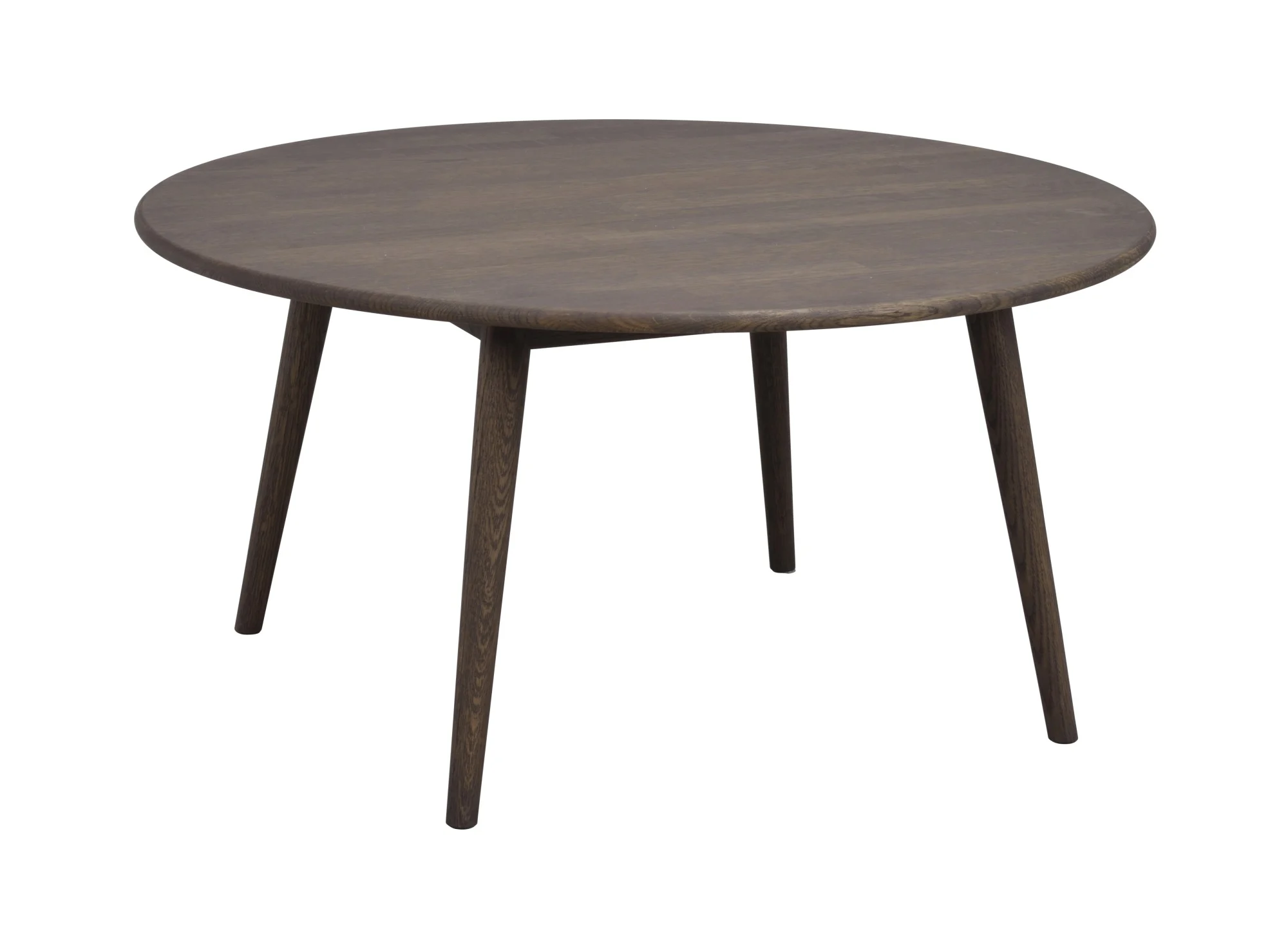 Couchtisch Tompkins, aus massiver Eiche, skandinavischer Stil, rund 90 cm, braun - Rowico