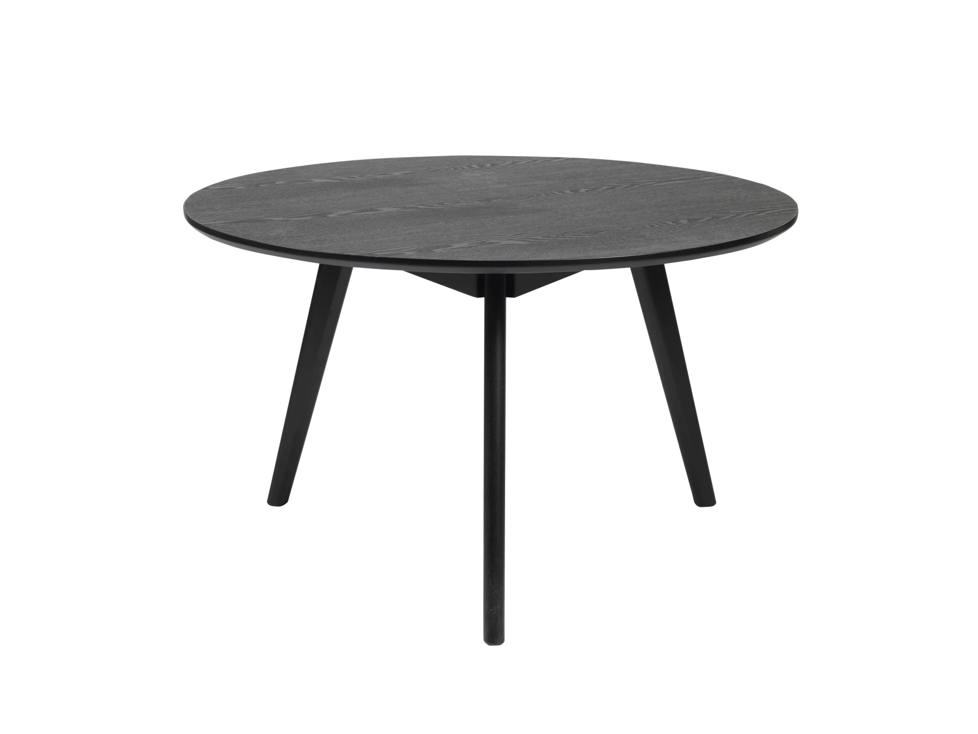 Couchtisch Yumi aus Esche, skandinavisches Design rund 90 cm, schwarz, hochwertige Verarbeitung - Rowico