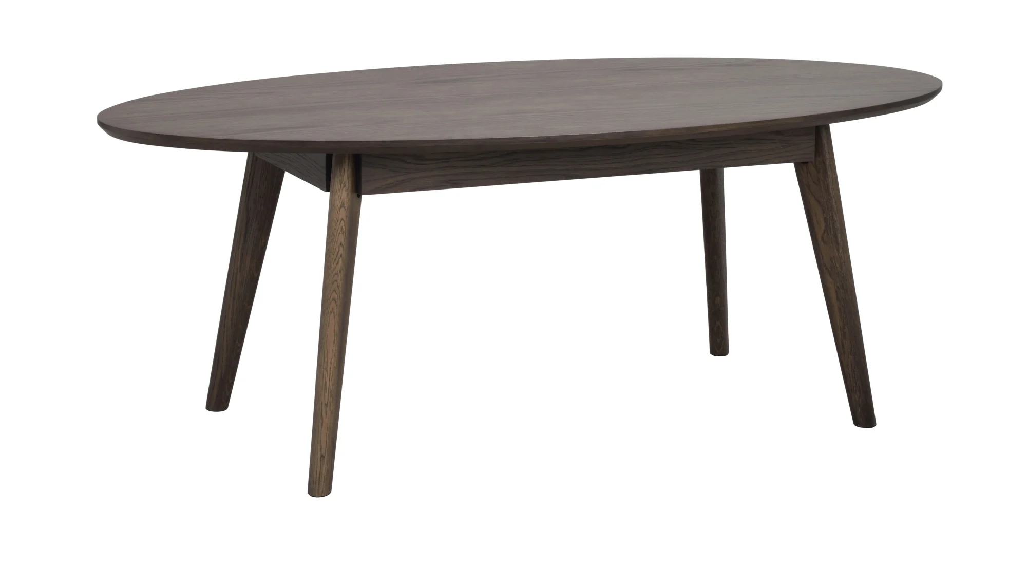 Couchtisch Yumi Oval aus Esche, skandinavischer Stil, braun, 130x65 cm, Rowico