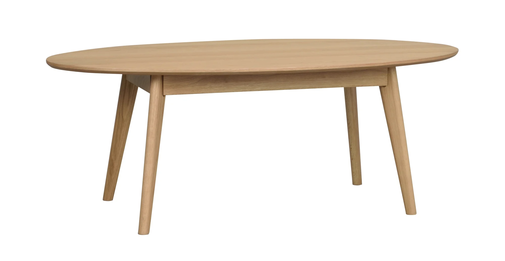 Couchtisch Yumi Oval aus Esche, skandinavisches Design, natur, 130x65 cm, Rowico