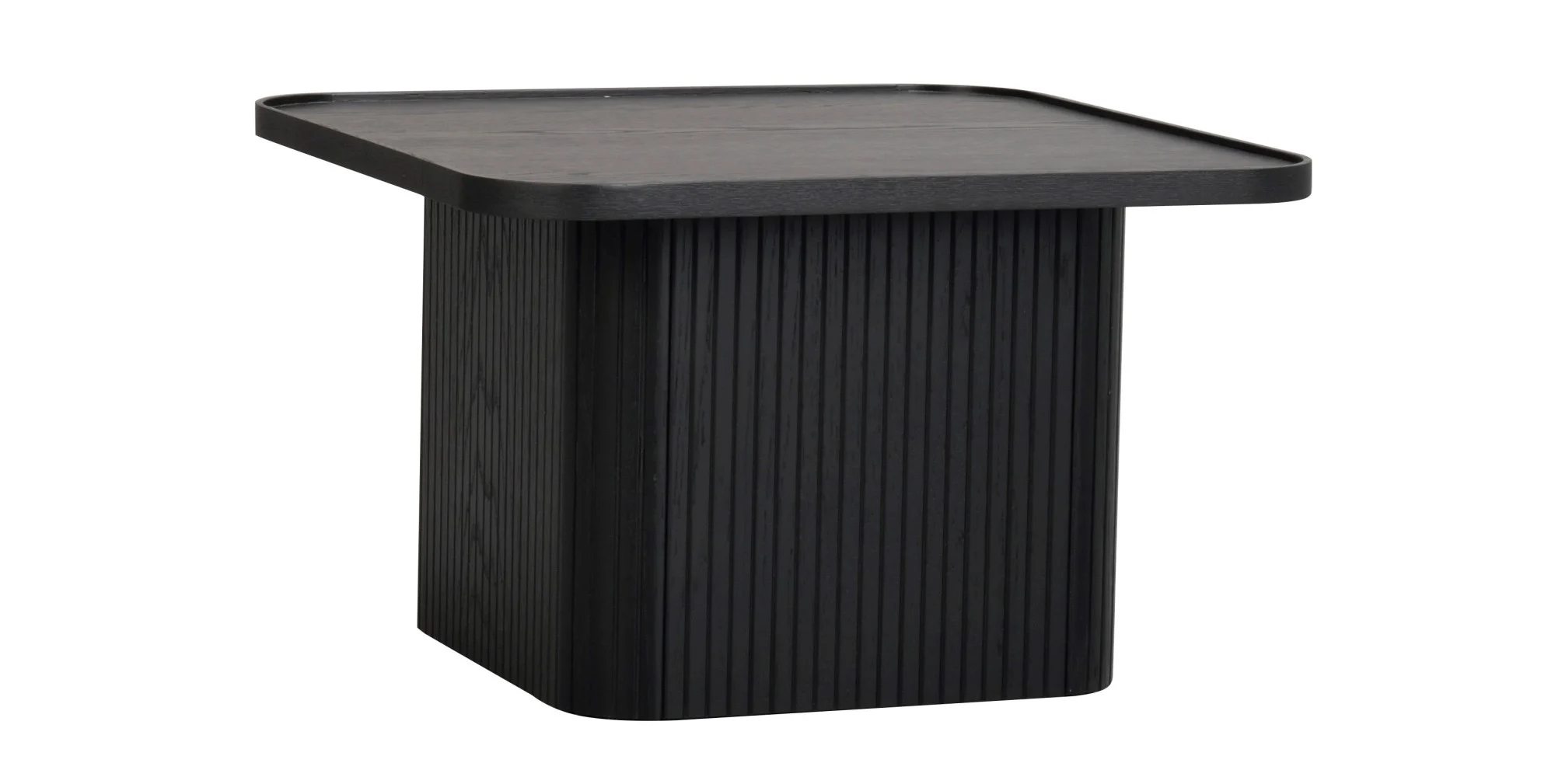 Couchtisch Sullivan Eichenfurnier, skandinavisches Design, schwarz, 60x60x37 cm - Rowico