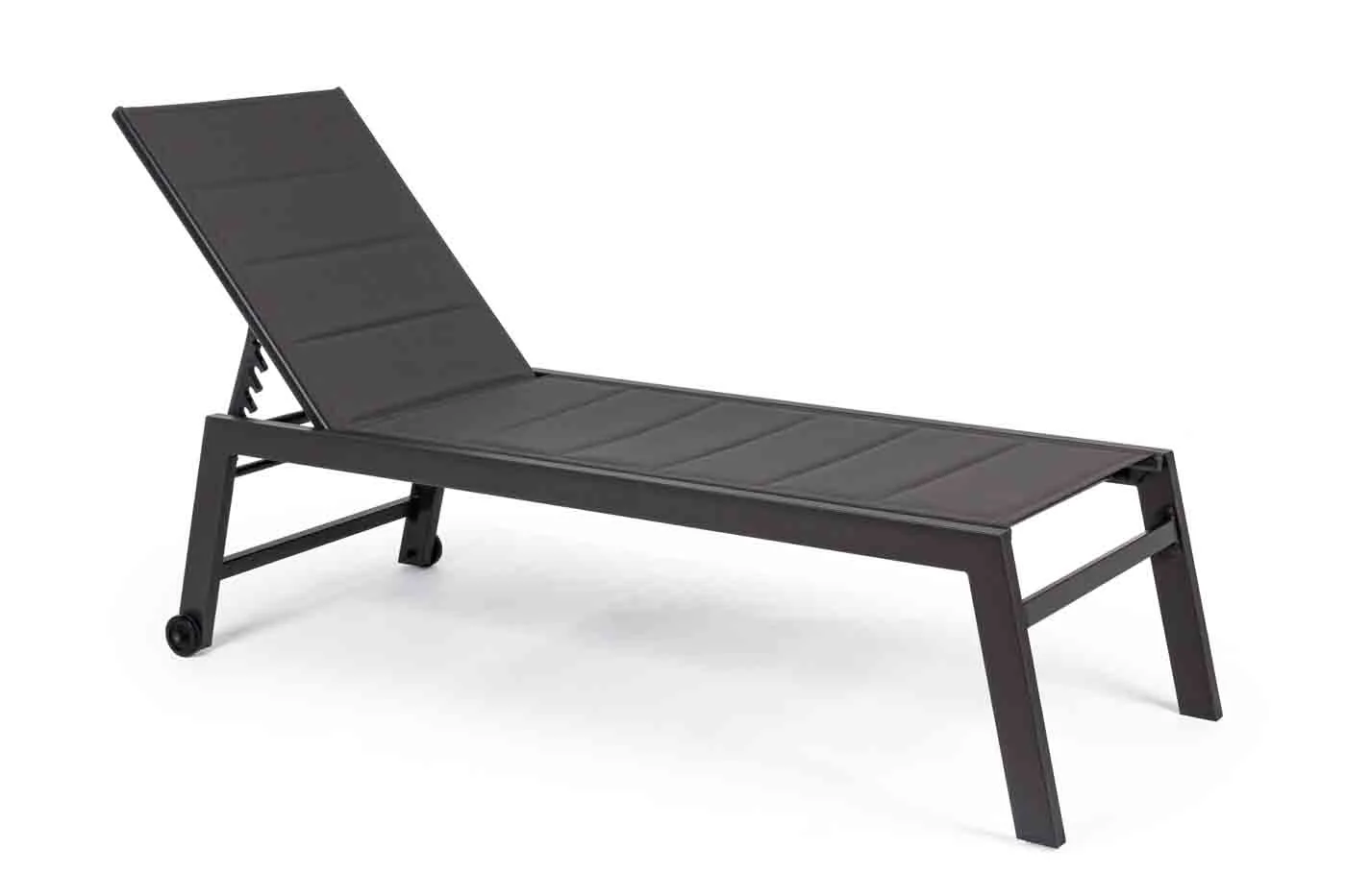 Gartenliege Hilde aus Aluminium, modern verstellbar, anthrazit, mit Rollen für Outdoor - Bizzotto