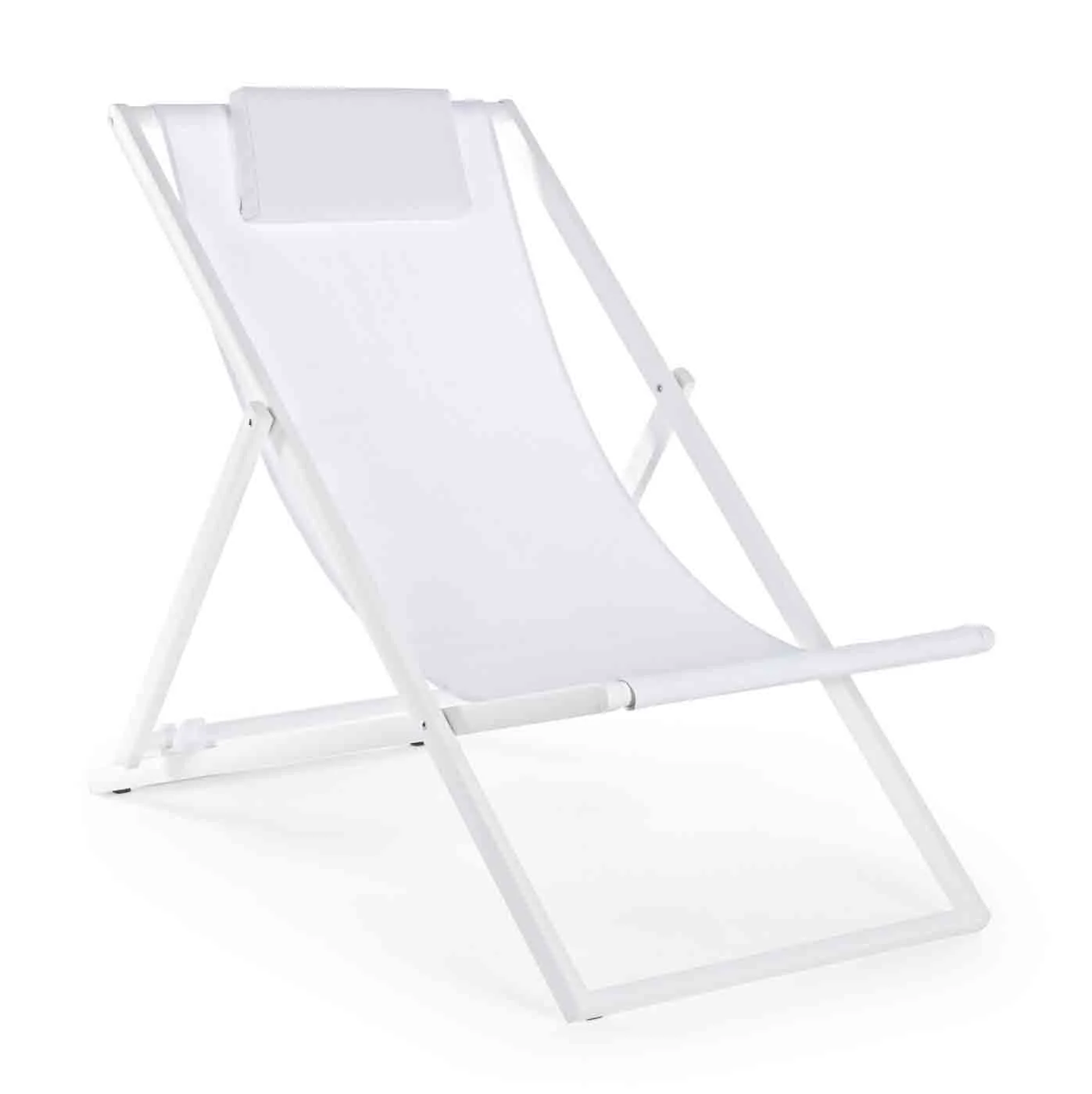 Liegestuhl Taylor 2er-Set aus Aluminium, klappbar und verstellbar, modern, weiß, Outdoor