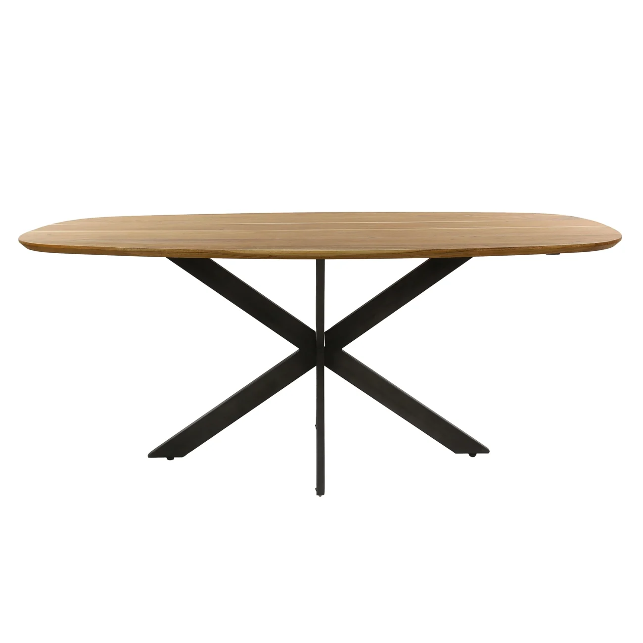 Esstisch Tanak aus massivem Akazienholz, skandinavisches Design, oval, Natur, für 6–8 Personen - Feeling4Home