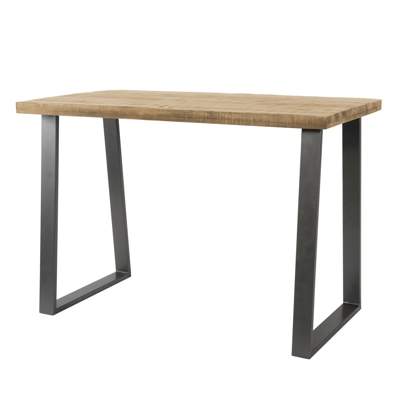 Bartisch Trape aus massivem Mangoholz, Industrial Design, natur, lackierte Tischplatte, 135 x 70 cm - Feeling4Home