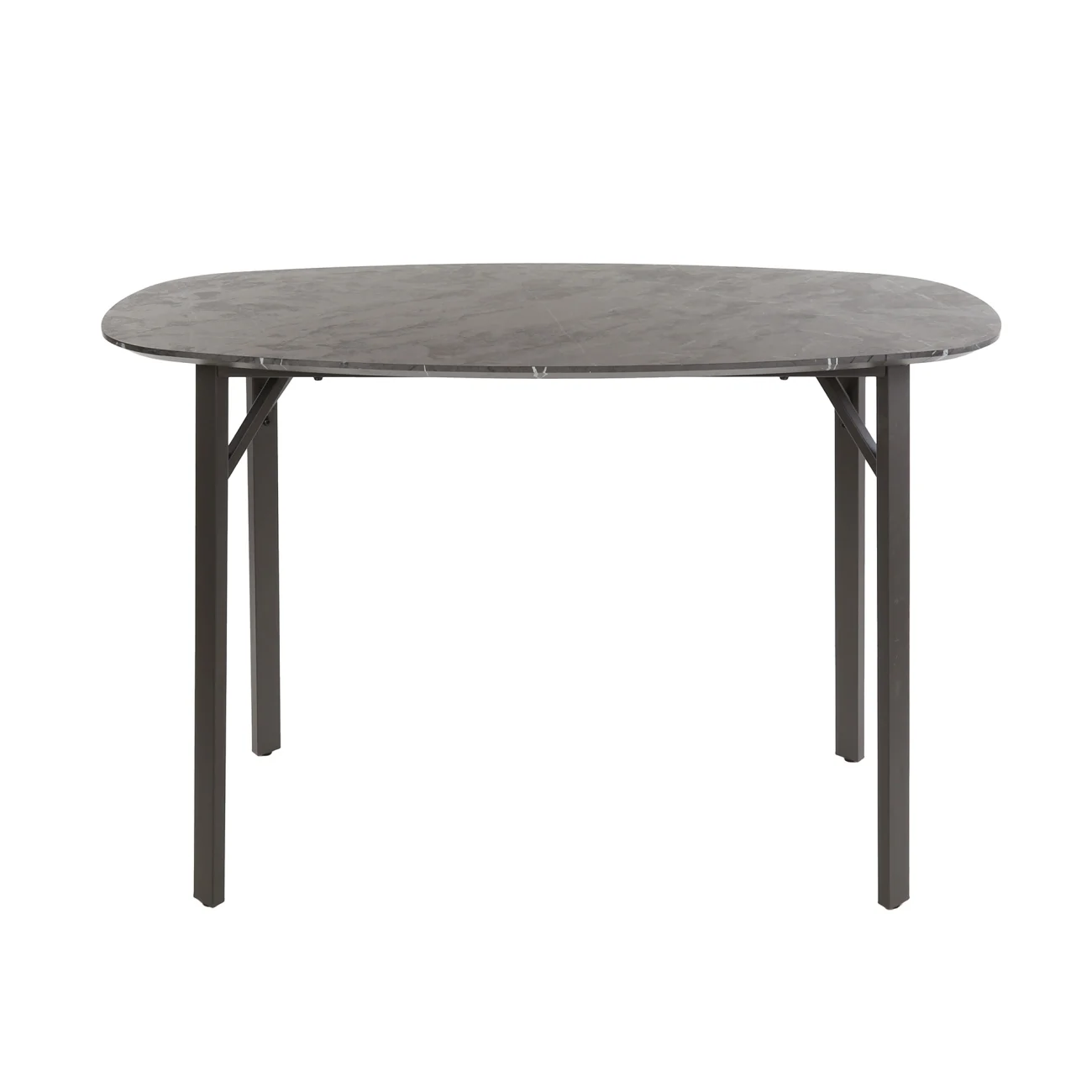 Bartisch Melamik, ovale Holzplatte mit schwarzer Keramikoptik, modern, 140 x 75 cm, pflegeleicht - Feeling4Home