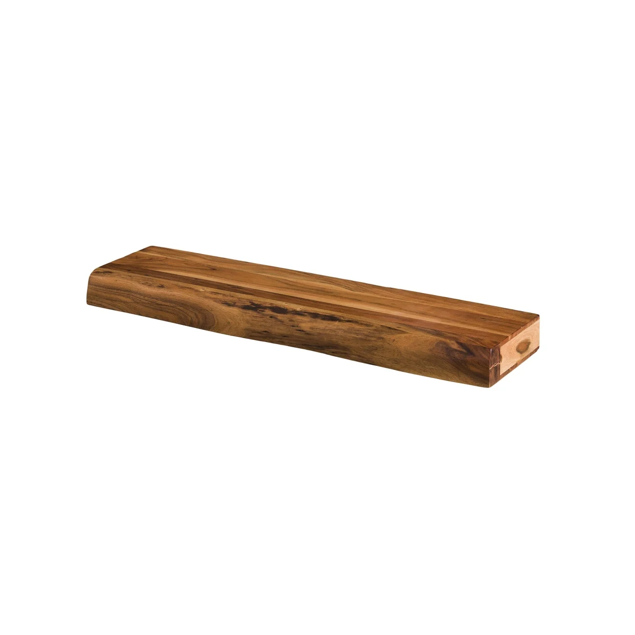 Wandregal Akazienholz massiv, modernes Design mit Baumkante, natur, 100 cm breit - Feeling4Home
