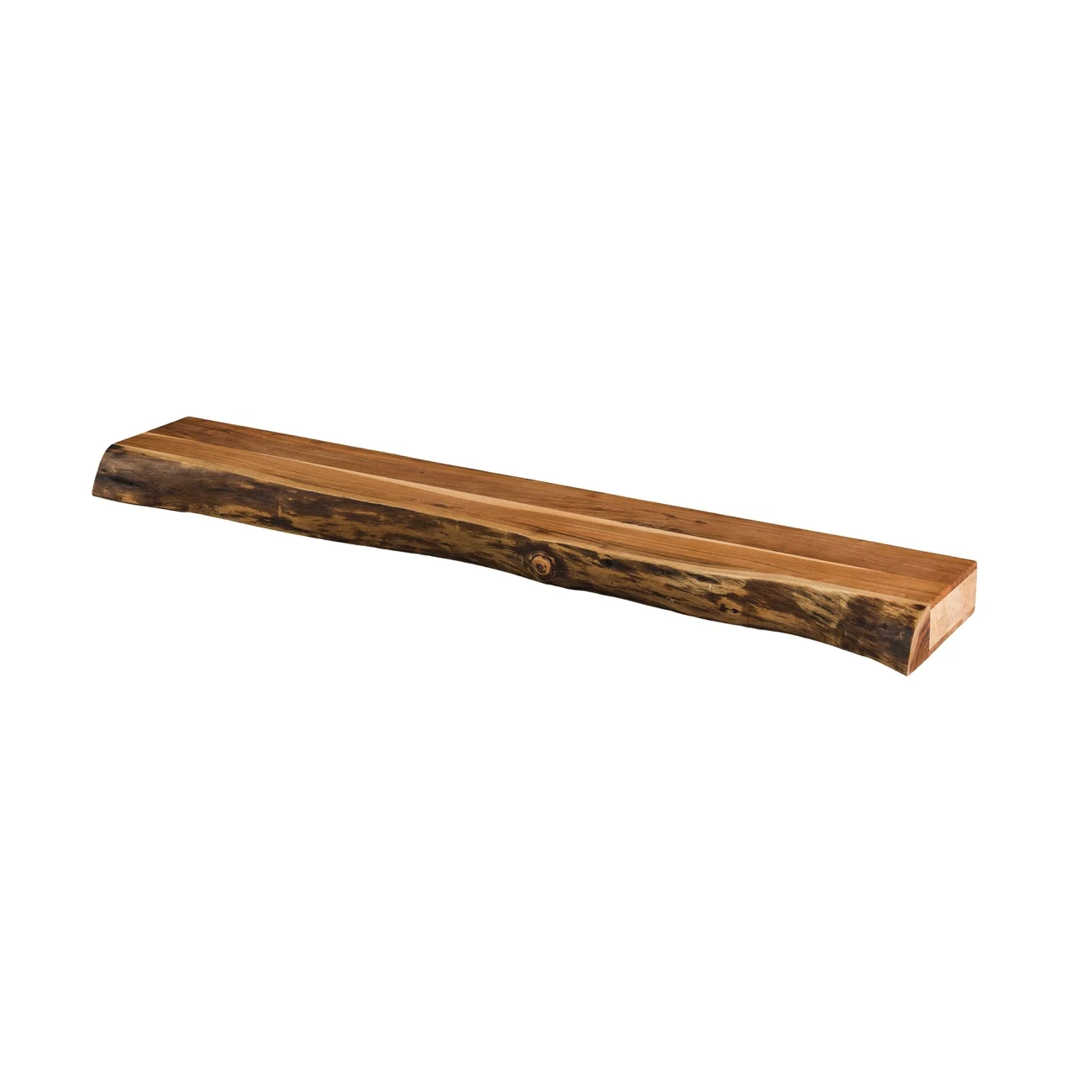 Wandregal Akazienholz massiv, modernes Design mit Baumkante, Natur, 150 cm breit - Feeling4Home