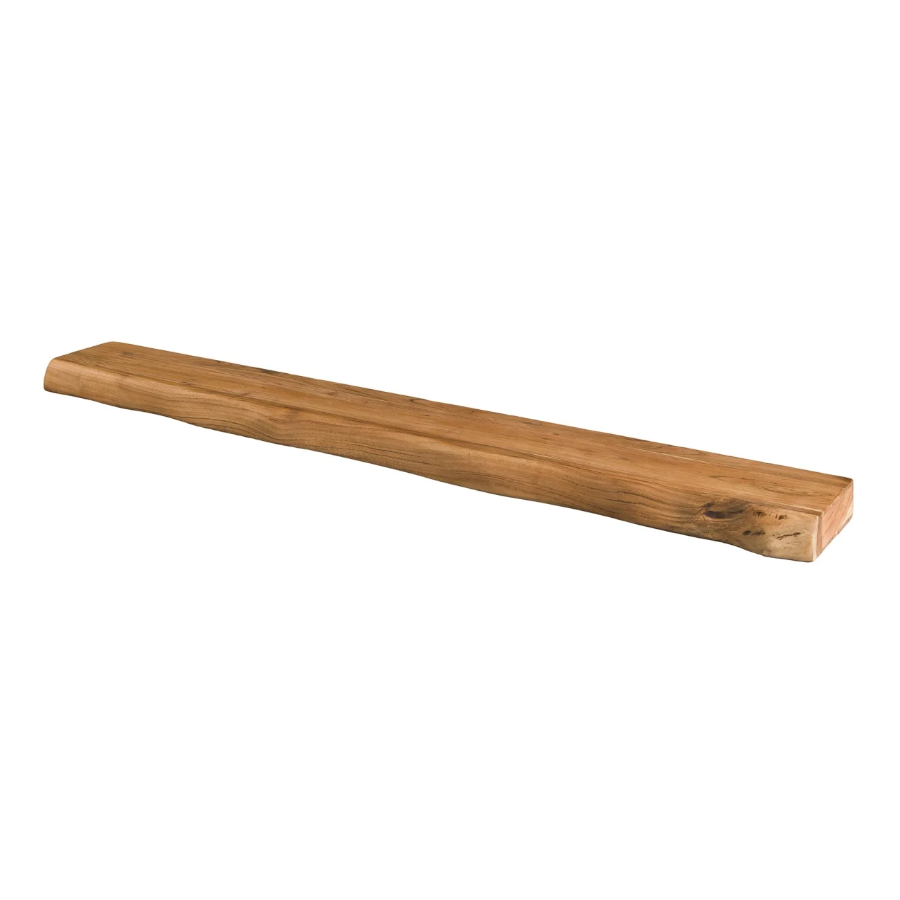 Wandregal Wudbao Akazienholz massiv, modernes Design mit Baumkante, natur, 200 cm breit - Feeling4Home