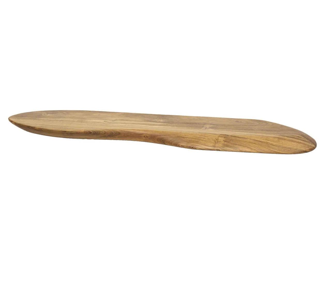 Wandregal Yore aus massivem Akazienholz, organisches Design mit Baumkante, Braun, 90 cm - Feeling4Home