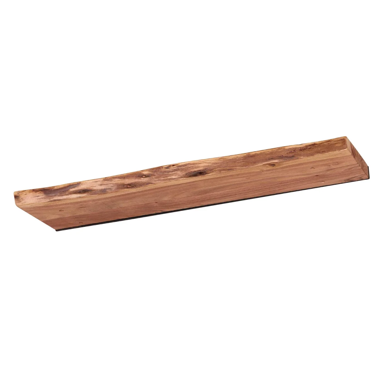 Wandregal Bord aus massivem Akazienholz, Baumkante Design, modern, natur, 90 cm - Feeling4Home