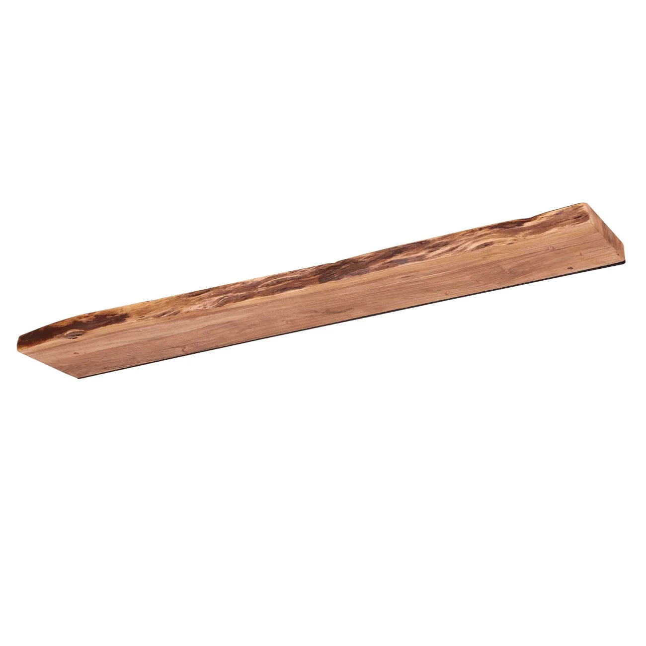 Wandregal Bord Akazienholz massiv, Baumkanten-Design, modern, natur, 120 cm, verdeckte Befestigung