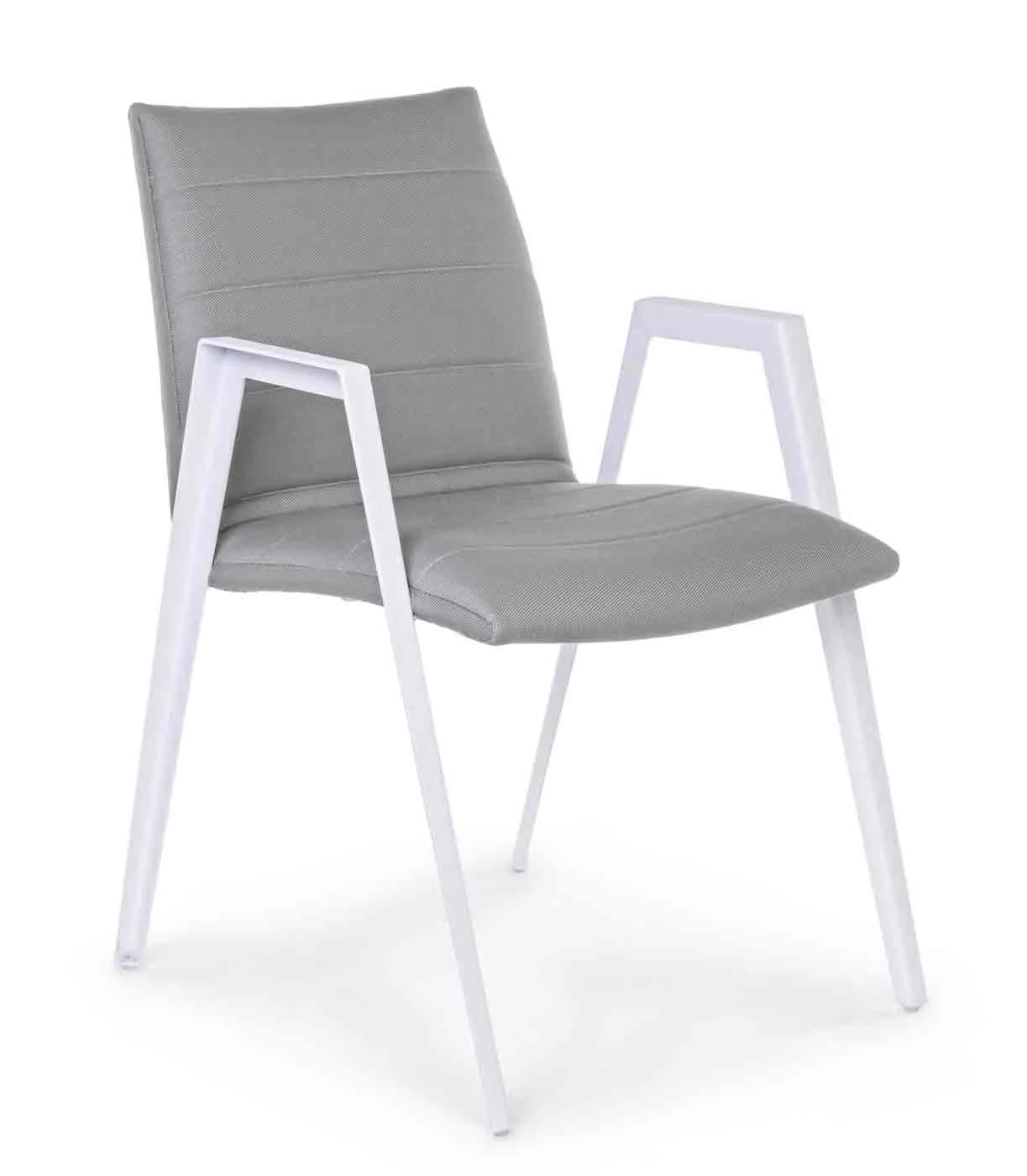 Gartenstuhl Axor 2er Set aus Aluminium und Sunbrella Bezug, modern, grau, gepolstert, für draußen - Bizzotto