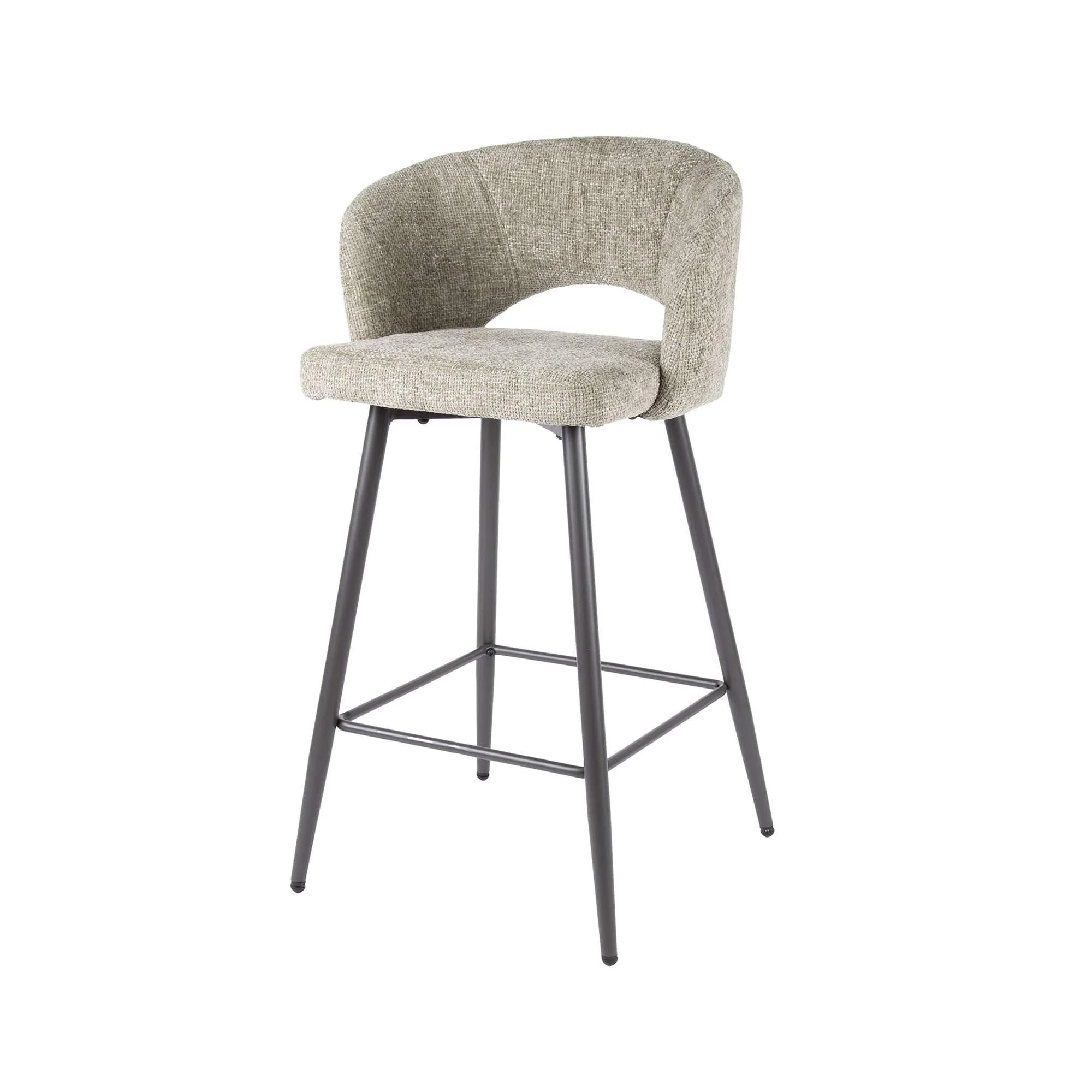 Barhocker 2er-Set Boulse, Webstoff mit Armlehne, modern, Sand, gepolstert und bequem