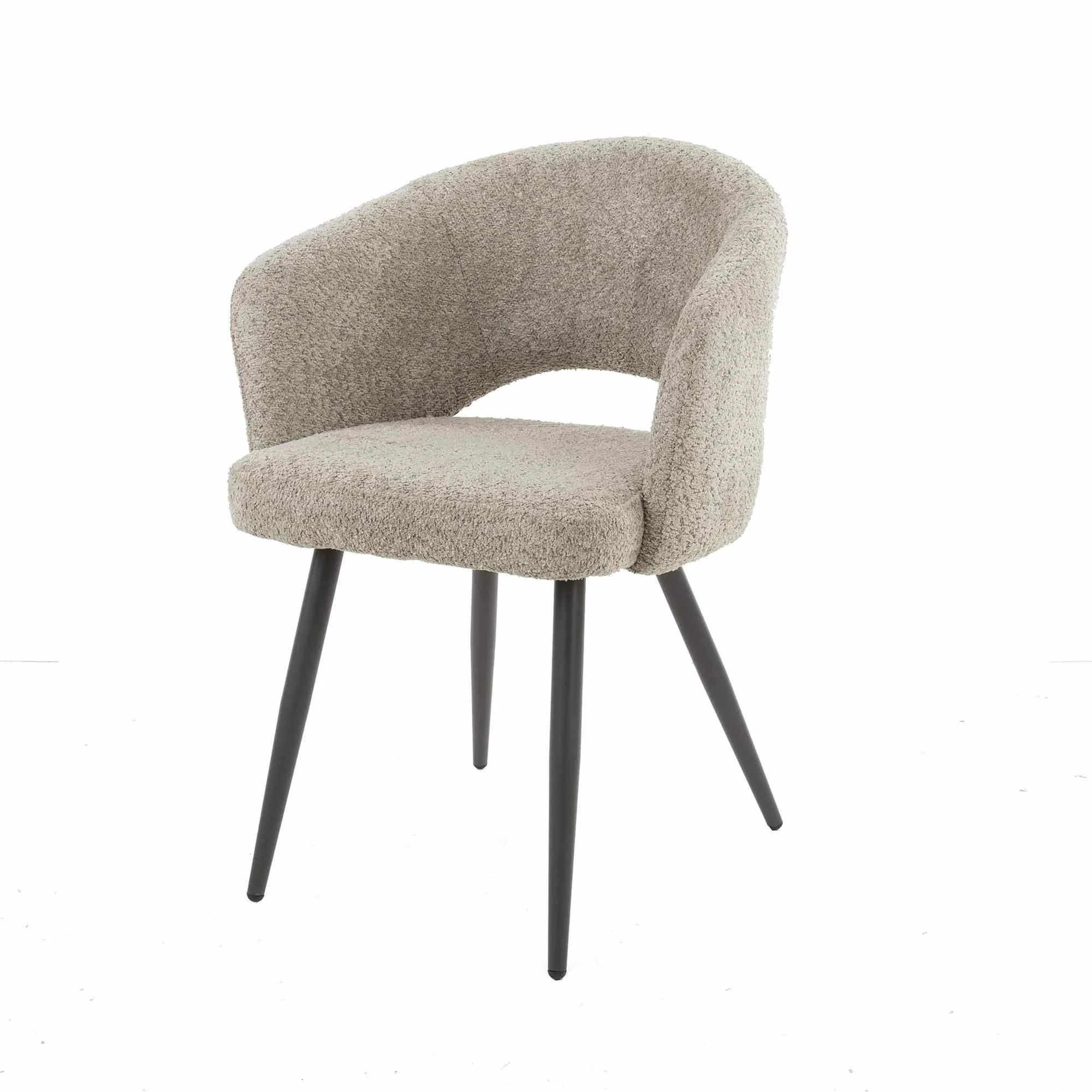 2er-Set Armlehnstuhl Boulse Boucle, modern, weicher Stoff, sand, hoher Sitzkomfort