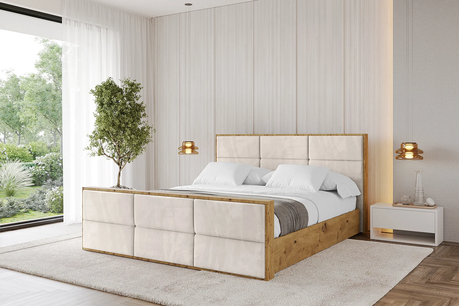 Polsterbett ENZO1-Z Beige - Casablanca 2301 120x200 cm