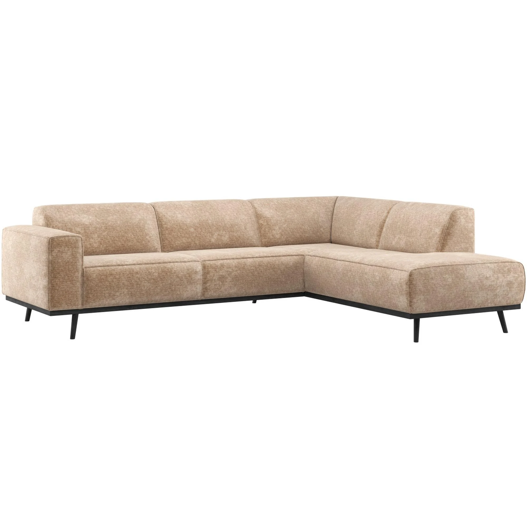 Ecksofa Statement aus Samt-Chenille, modern und komfortabel, pfirsich-rosa, Stellvariante rechts