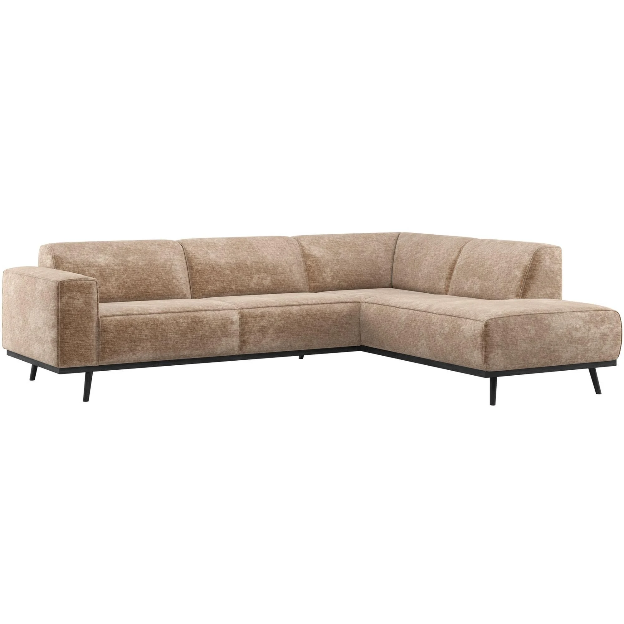 Ecksofa Statement aus Samt-Chenille, modern mit hohem Sitzkomfort, taupe, Stellvariante rechts