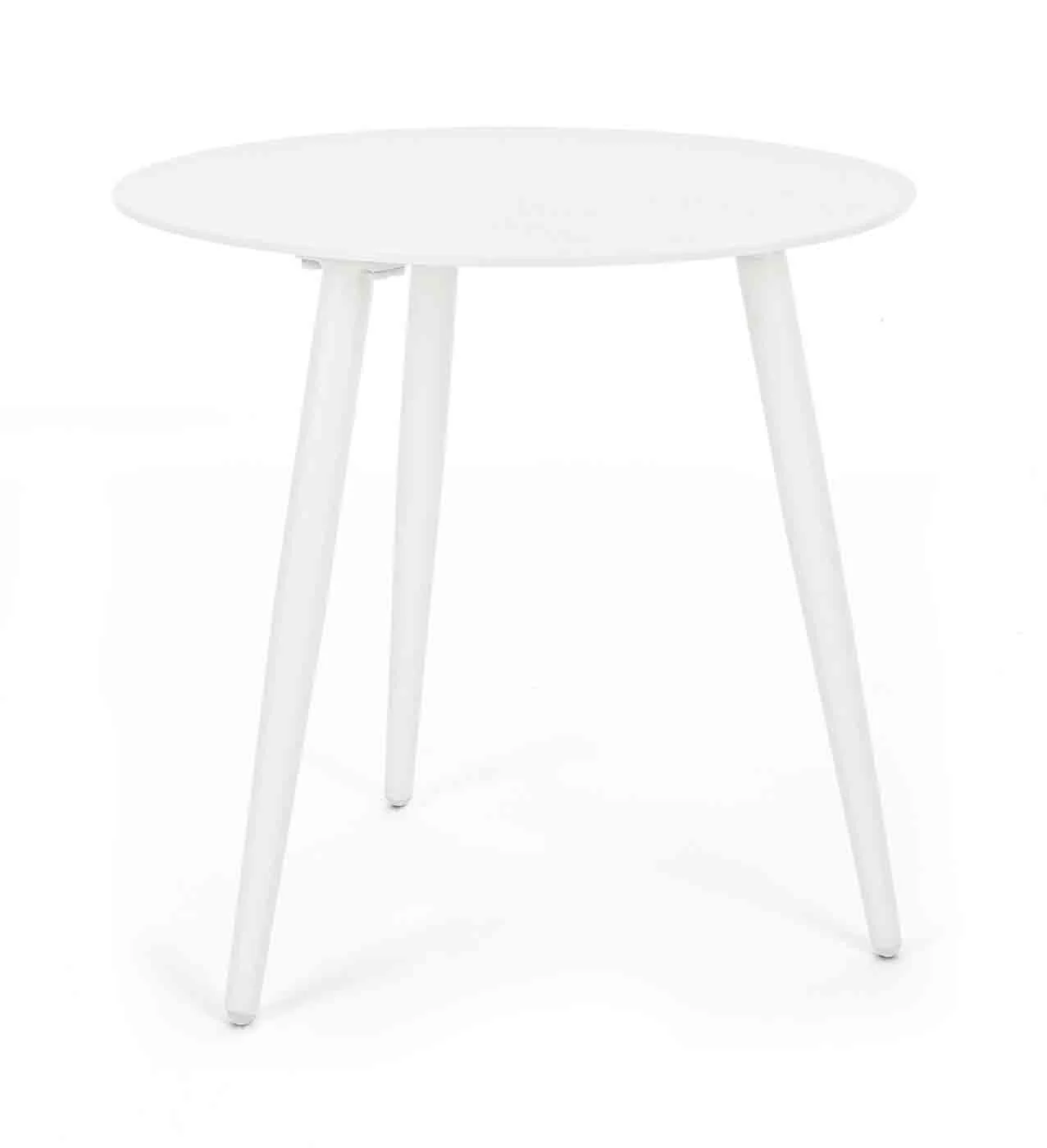 Beistelltisch Ridley rund aus Aluminium, modern, weiß, pulverbeschichtet für Outdoor - Bizzotto