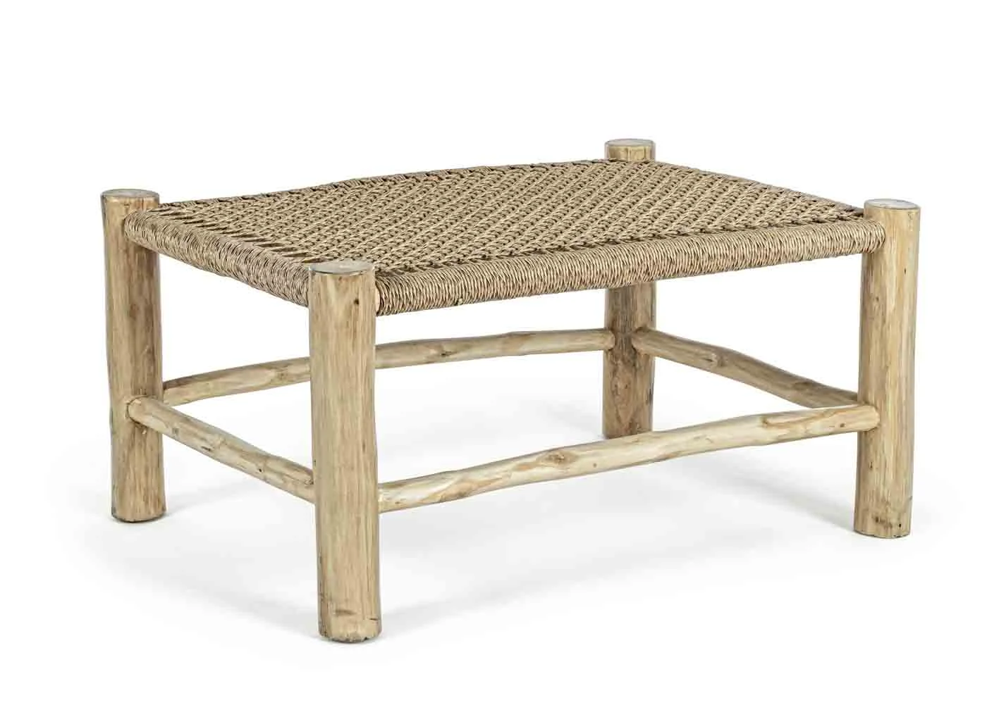 Beistelltisch Lampok aus Teakholz, Boho Stil, rechteckig, natur – ideal für Deinen Outdoor-Bereich