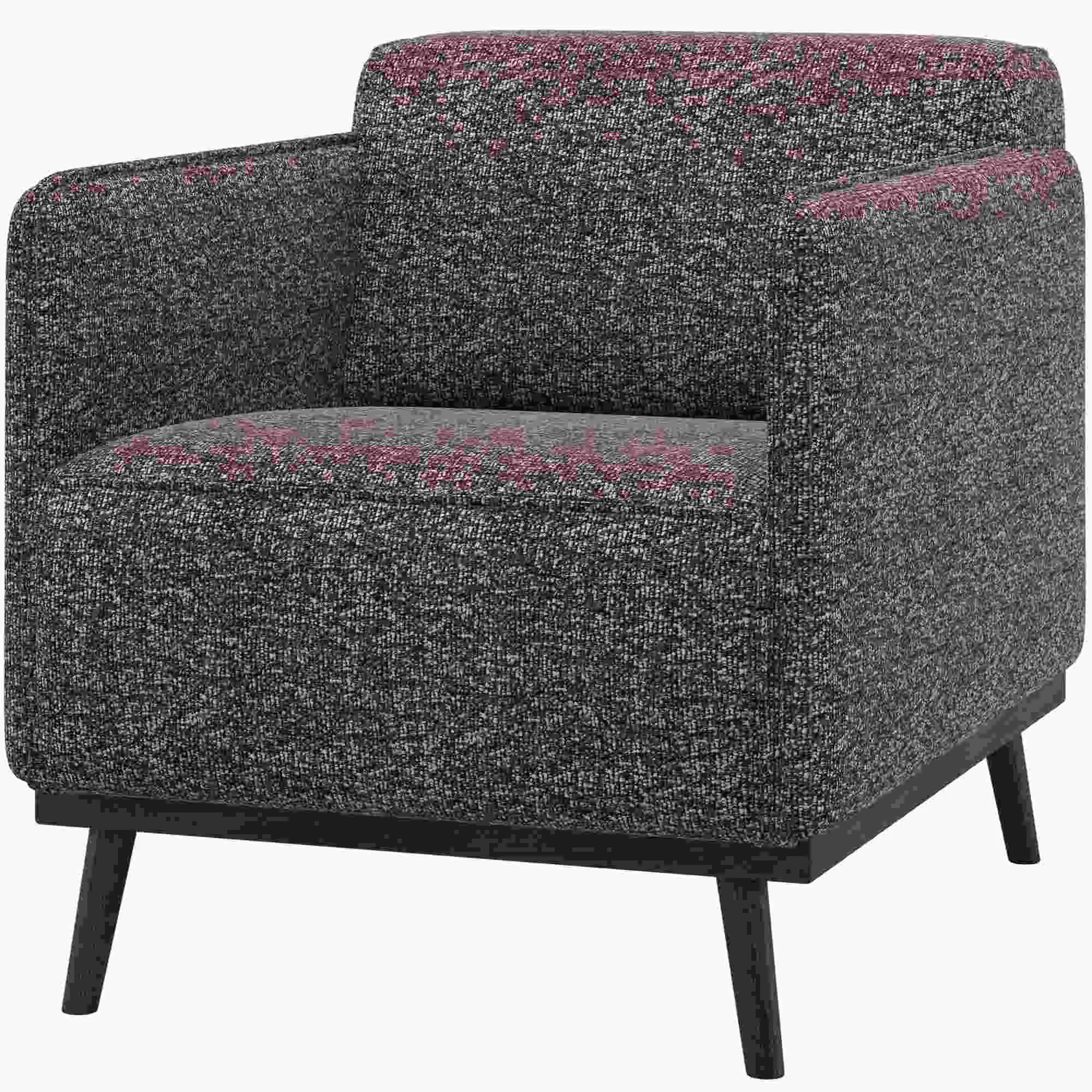 Sessel Statement aus Webstoff, modern und elegant, Braun Melange, hoher Sitzkomfort, für Wohnzimmer - Woood