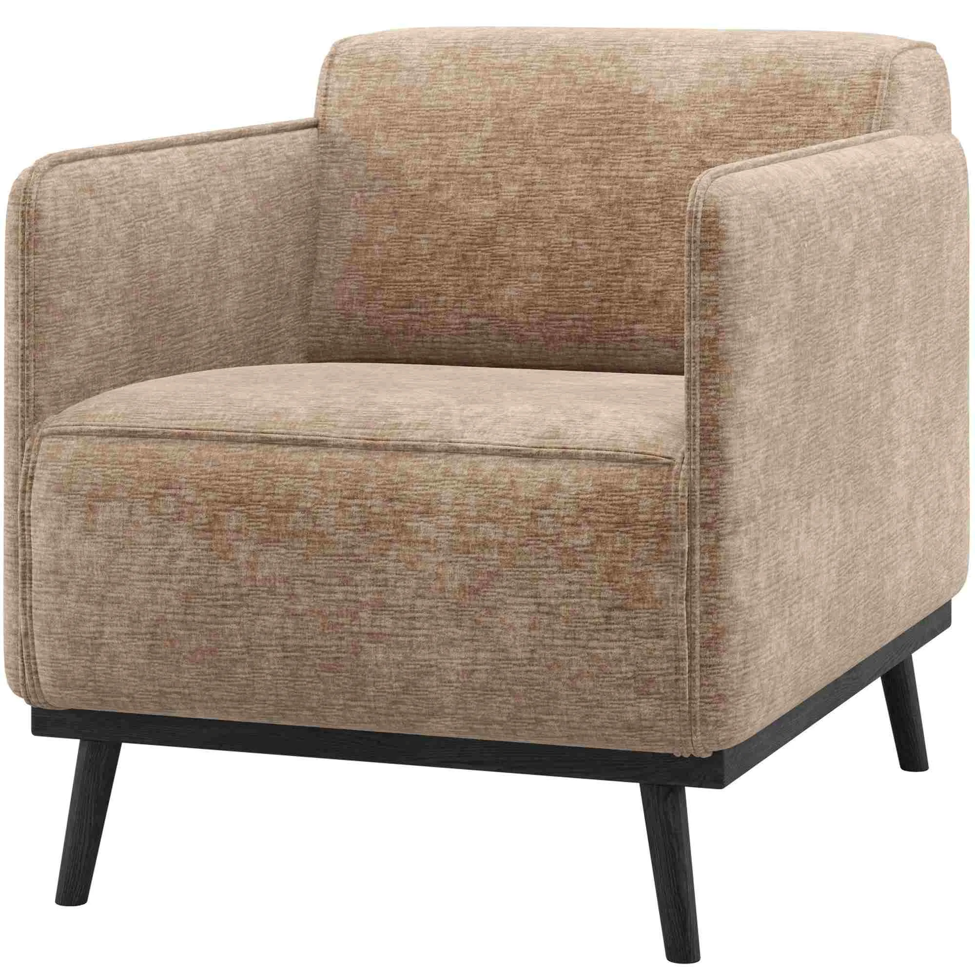 Sessel Samt-Chenille, modernes Design mit hohem Sitzkomfort, taupe, elegantes Loungemöbel