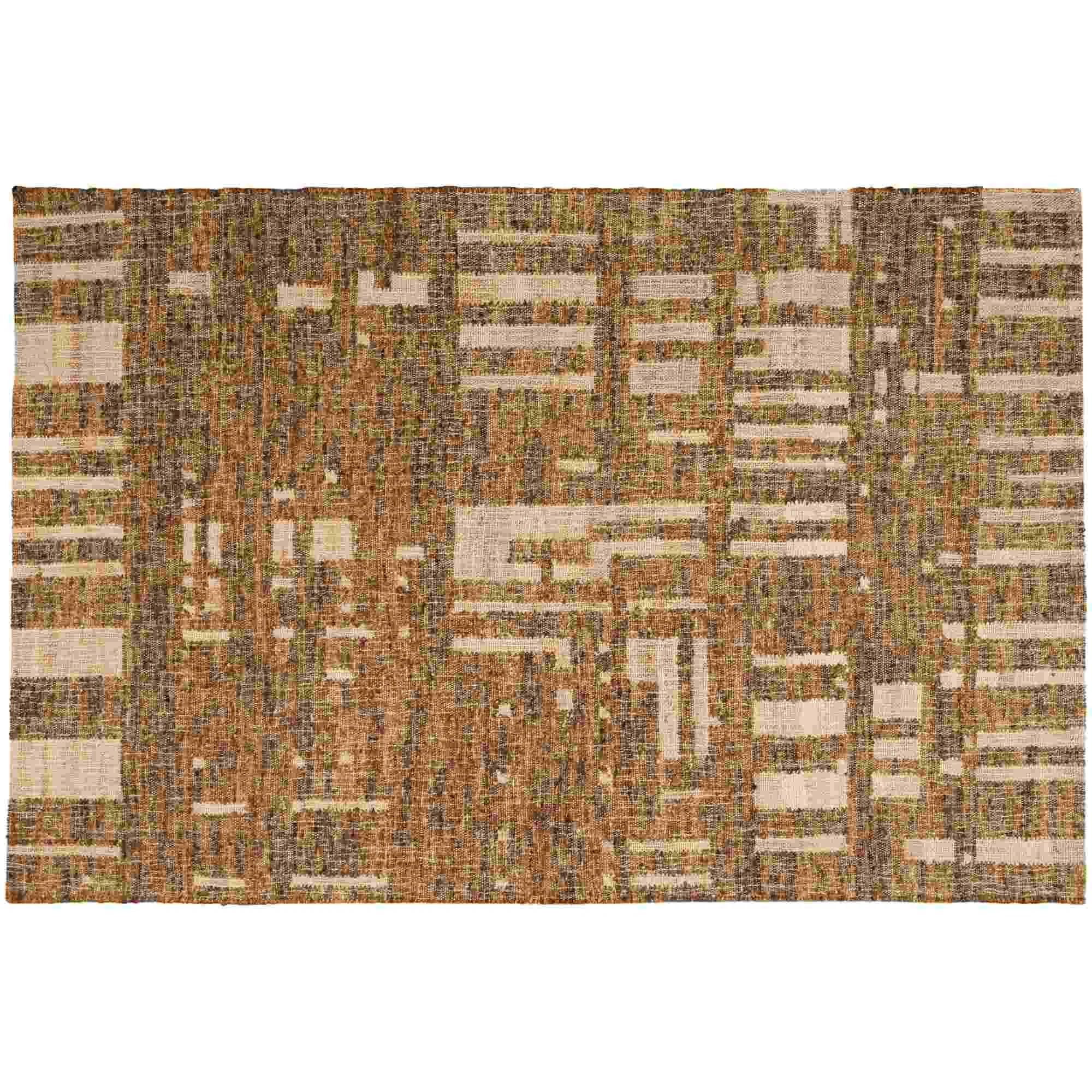 Teppich Noven handgewebt aus Wolle und Baumwolle, modern, braun, 170 x 240 cm - Woood