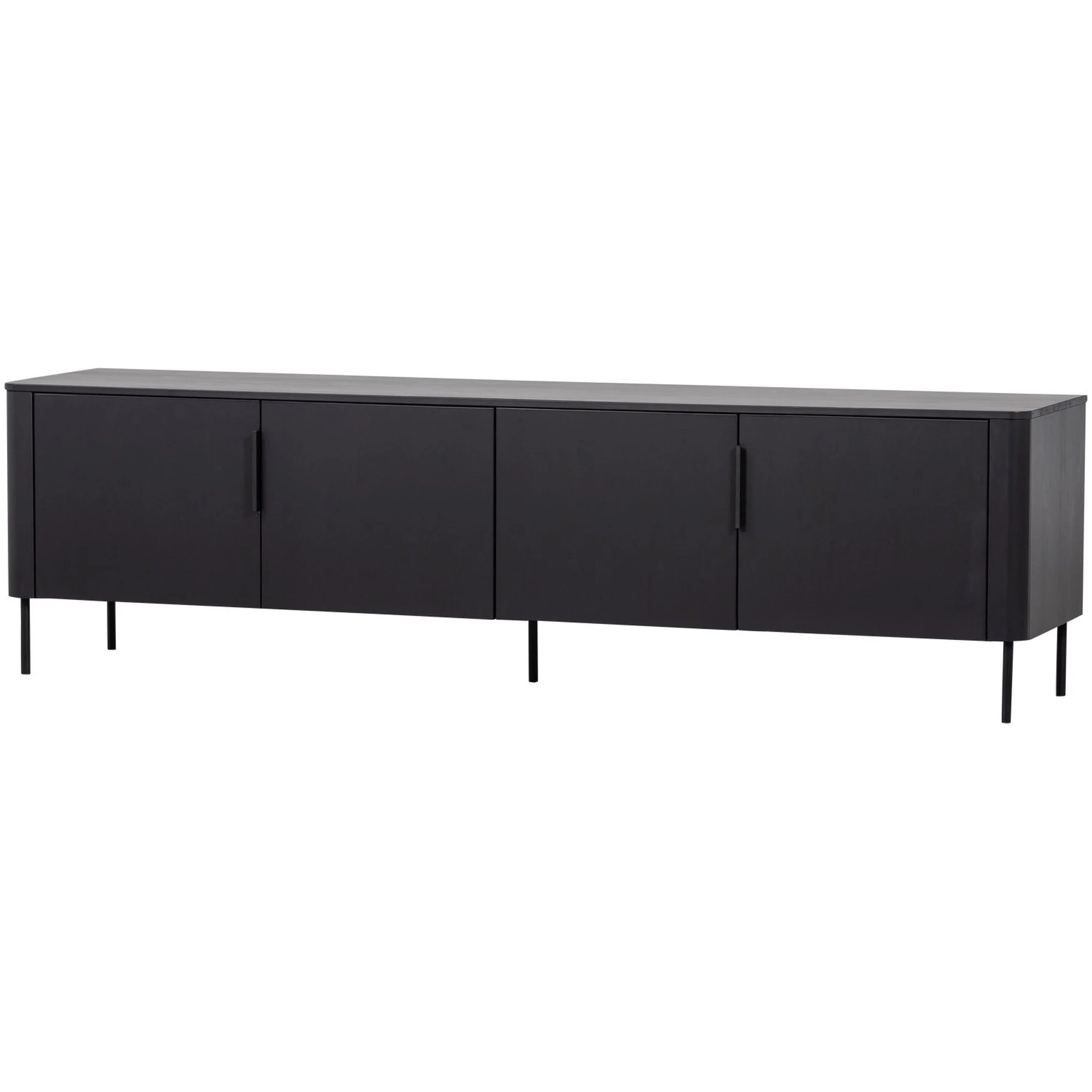 TV-Board Gunnar aus FSC-Kiefer, modern, mattschwarz, 200 cm, flexibel aufstellbar