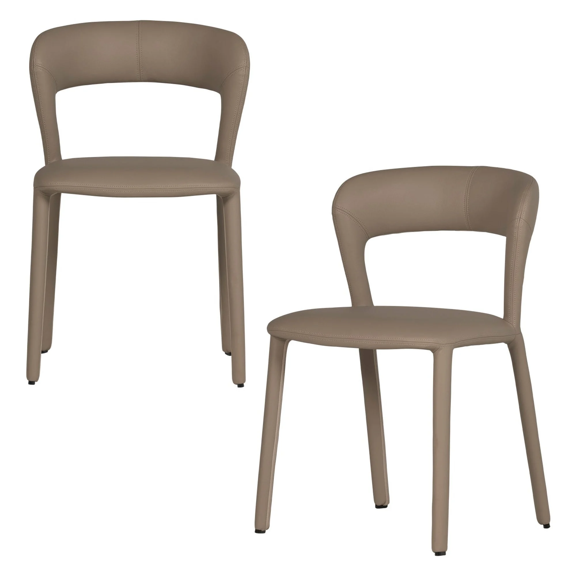 Esszimmerstuhl Noble 2er-Set, Kunstleder gepolstert, modern, Sand, komfortables Design