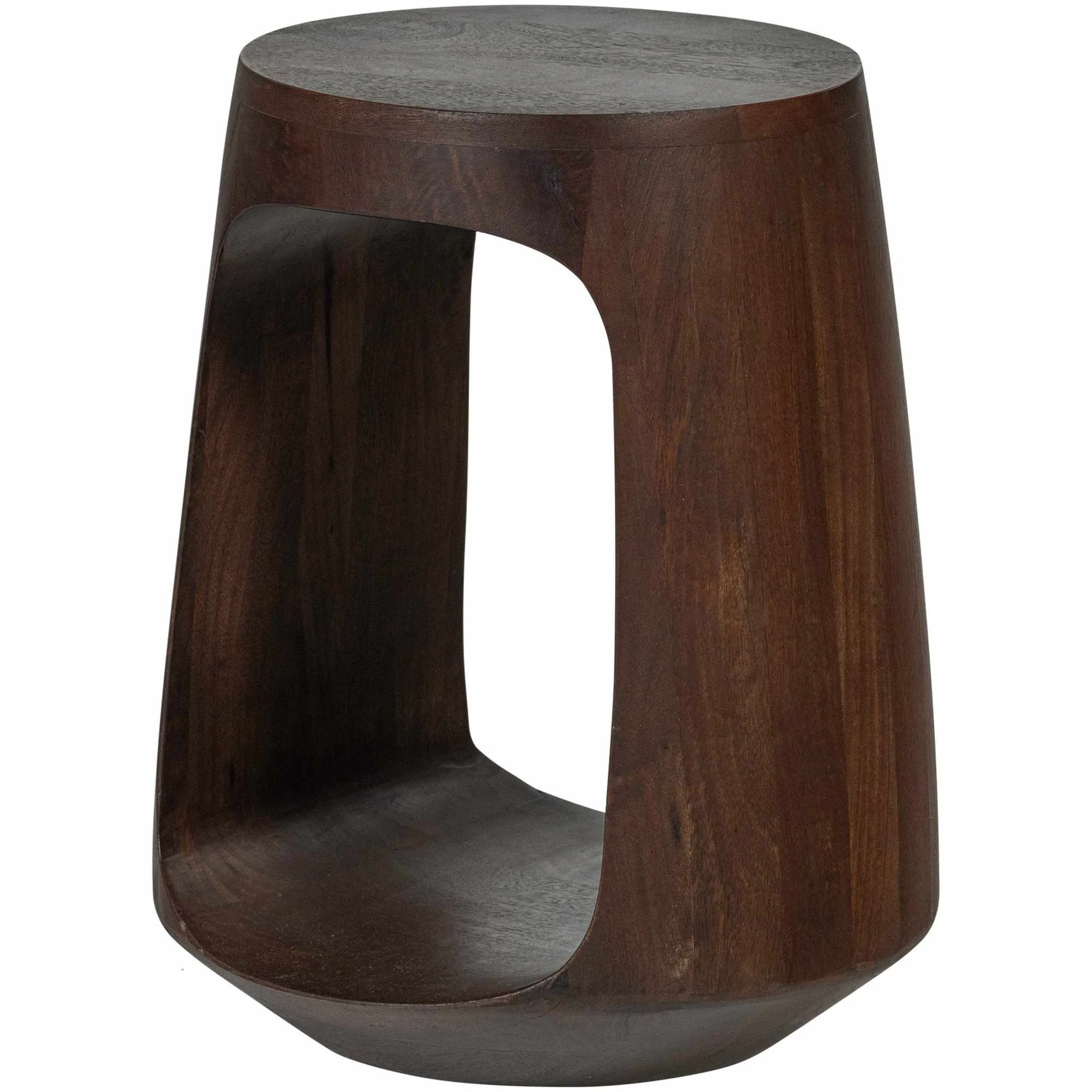 Beistelltisch Bayo aus Mangoholz, organisches Design, modern, nussbaumfarben, handgefertigt - Woood