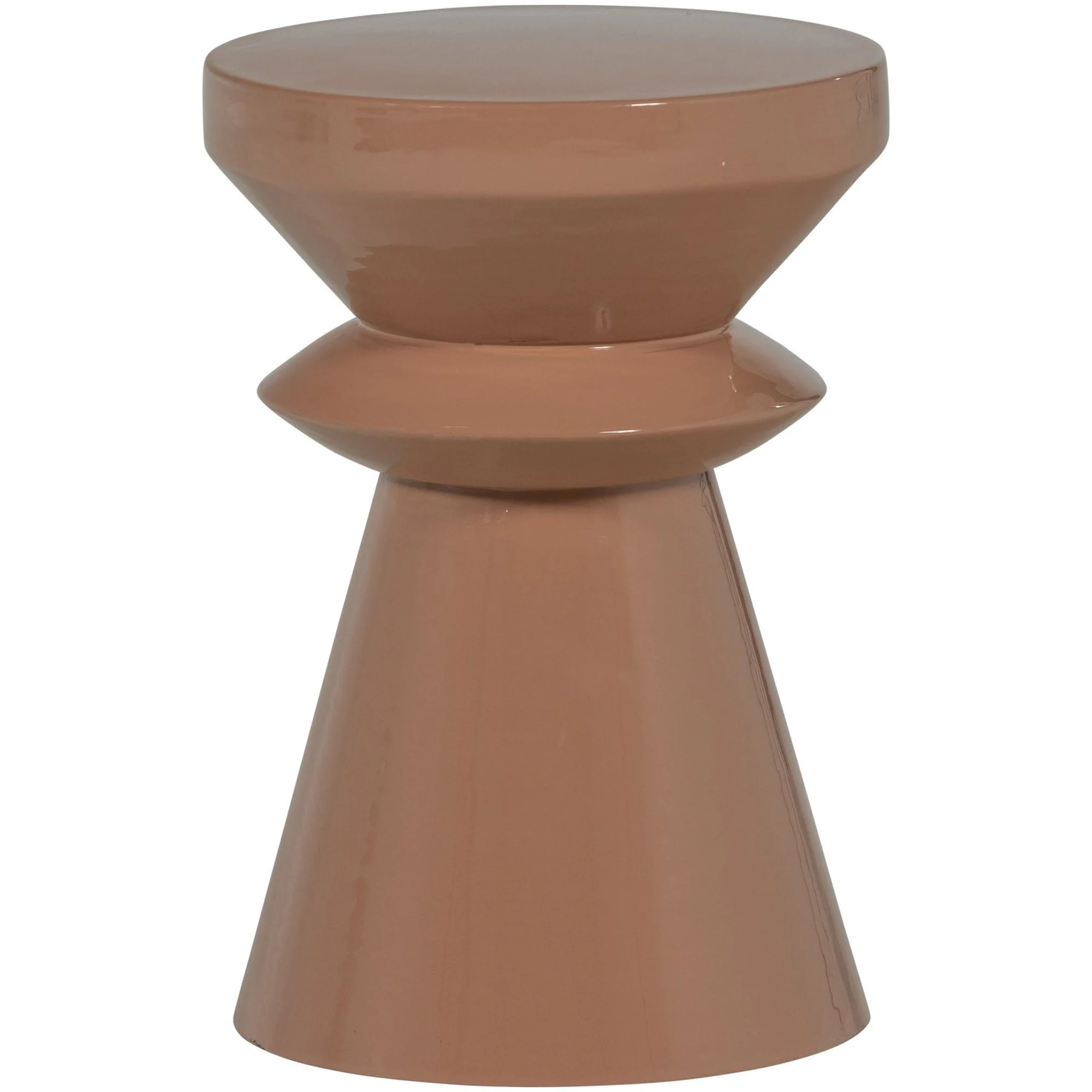 Beistelltisch Fedde Metall, modern glänzend, rund in Altrosa, trendiges Design für Dein Zuhause - Woood