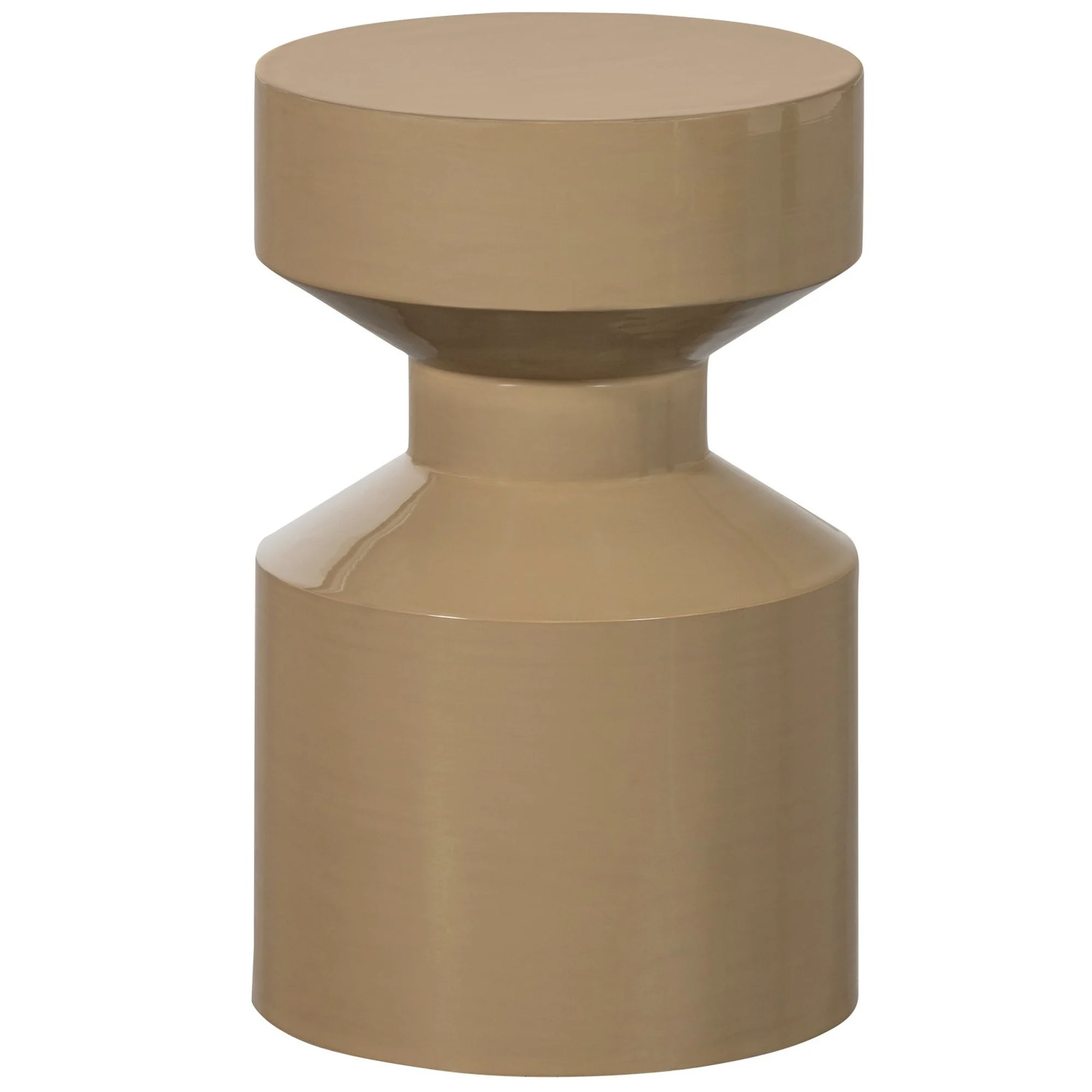 Beistelltisch Ferry Metall, modern glänzend, rund in Sponge Gelb, trendiges Design - Woood