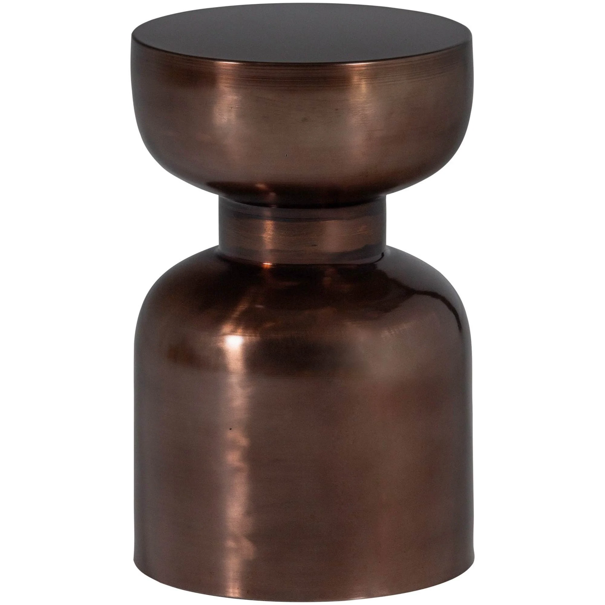 Beistelltisch Frits Metall glänzend, modern rund, Bronze-Finish, trendiges Design, für Dein Wohnzimmer