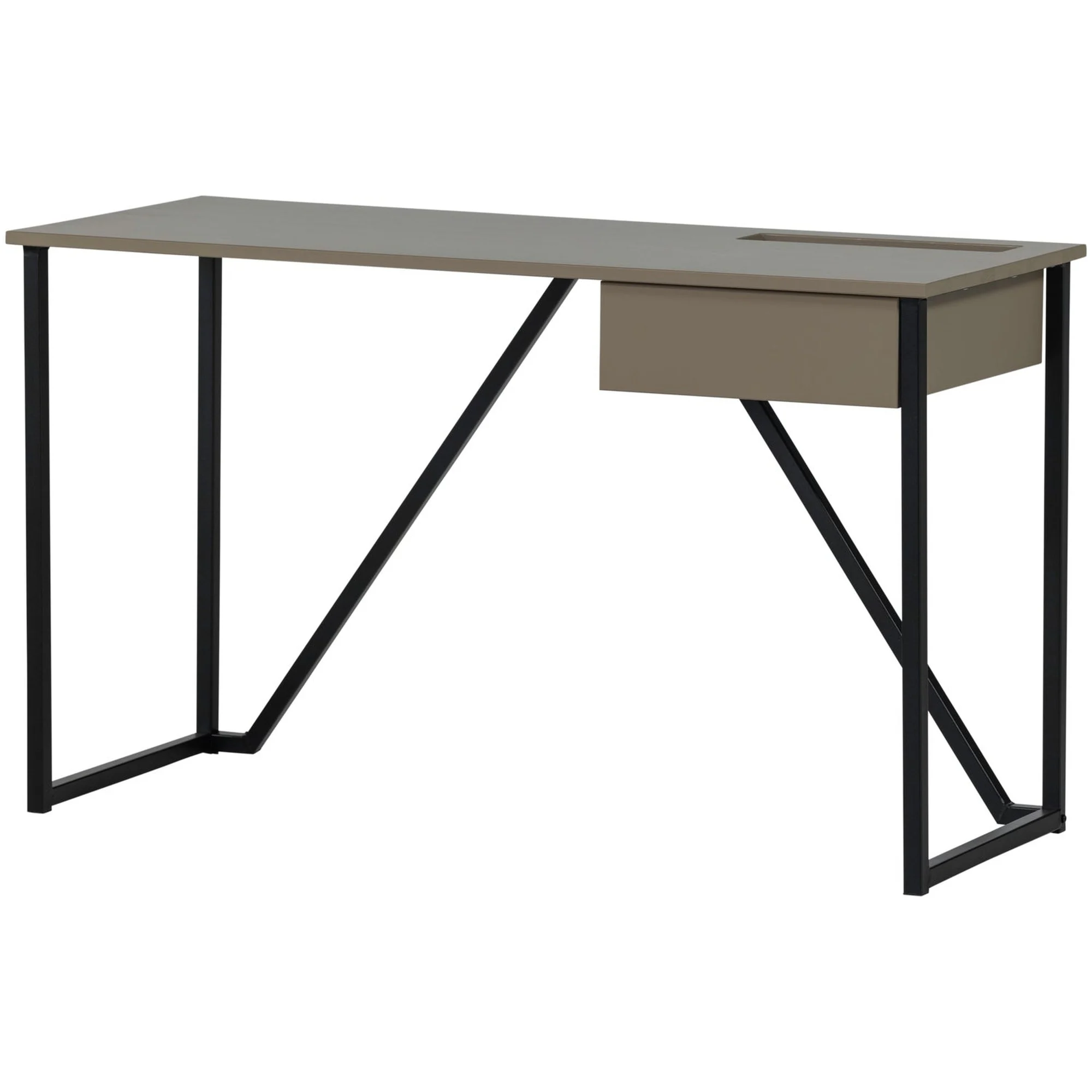 Schreibtisch New Julius aus Kiefernholz FSC, modern mit Schublade, Braun, 126 x 53 cm - Woood