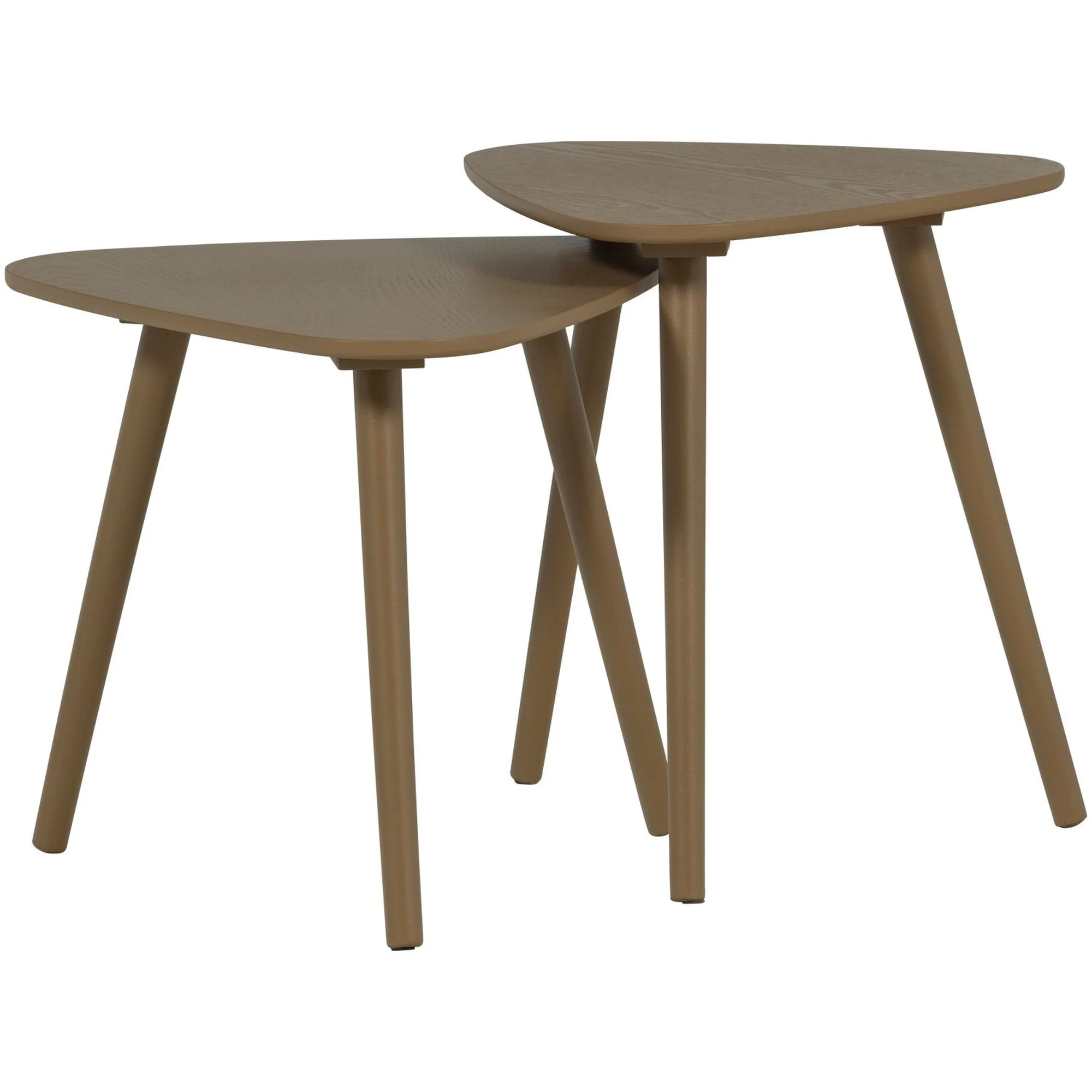 Beistelltisch Nila 2er-Set aus Eschenfurnier, modern und natürlich, Braun, kompakt und vielseitig