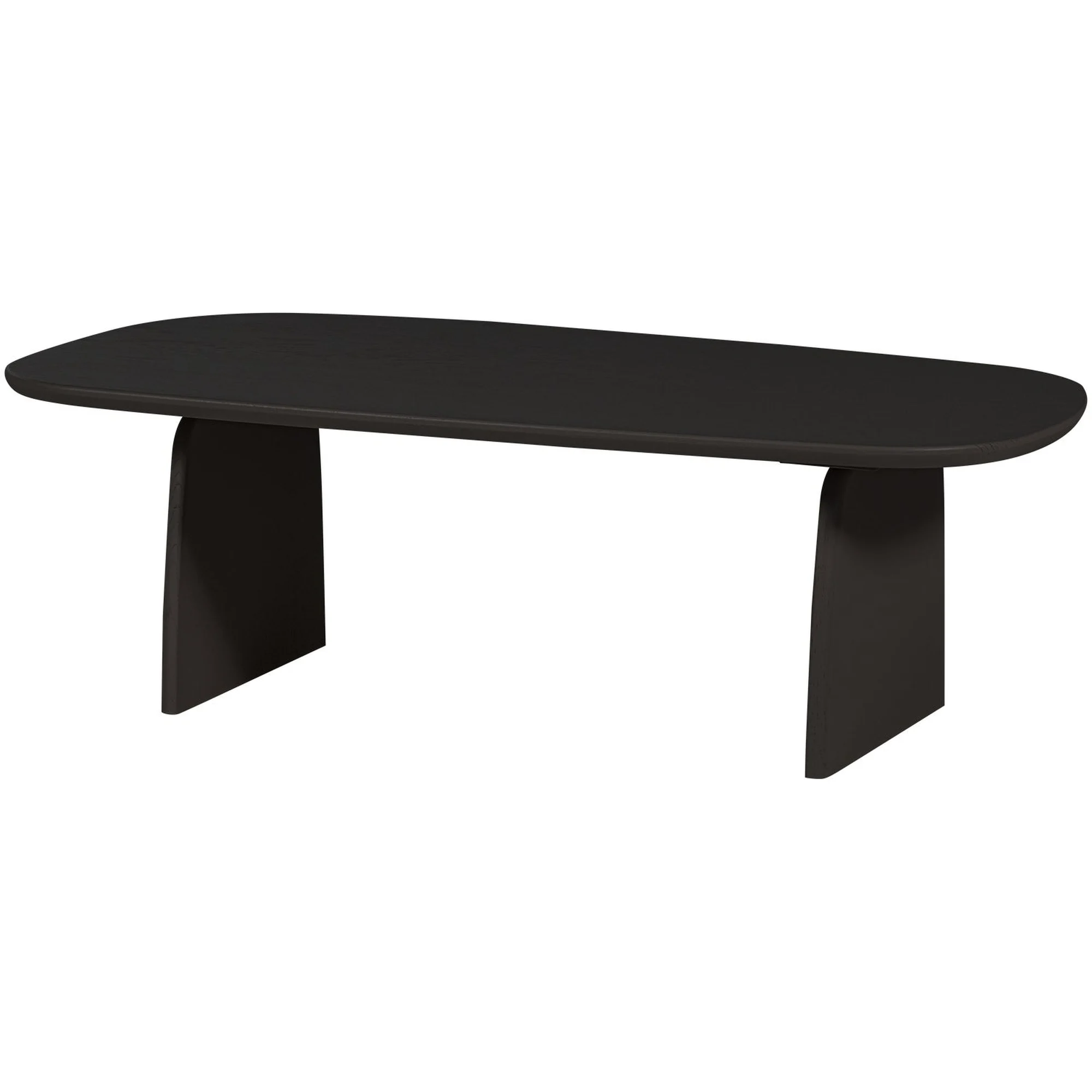 Couchtisch Tablo Eiche FSC, organisches Design, modern, schwarz, 110 x 60 cm, robust - Woood