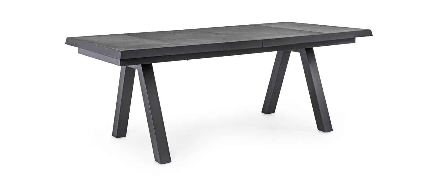 Gartentisch Krion ausziehbar, Keramik Aluminium, modern rechteckig, anthrazit, für 8-10 Personen