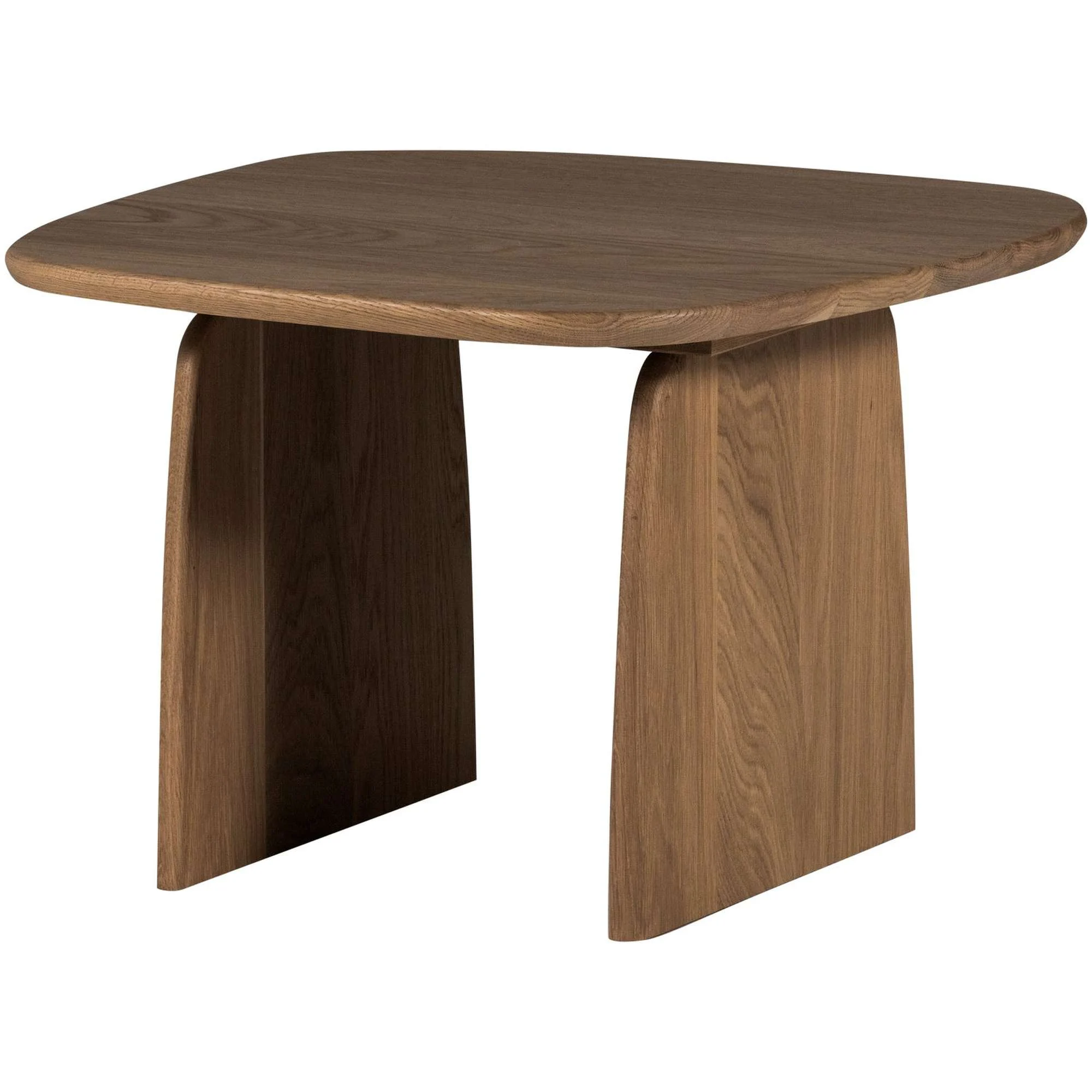 Couchtisch Tablo Eiche FSC, organische Form, modern, braun, 60x60 cm, robust und stilvoll - Woood