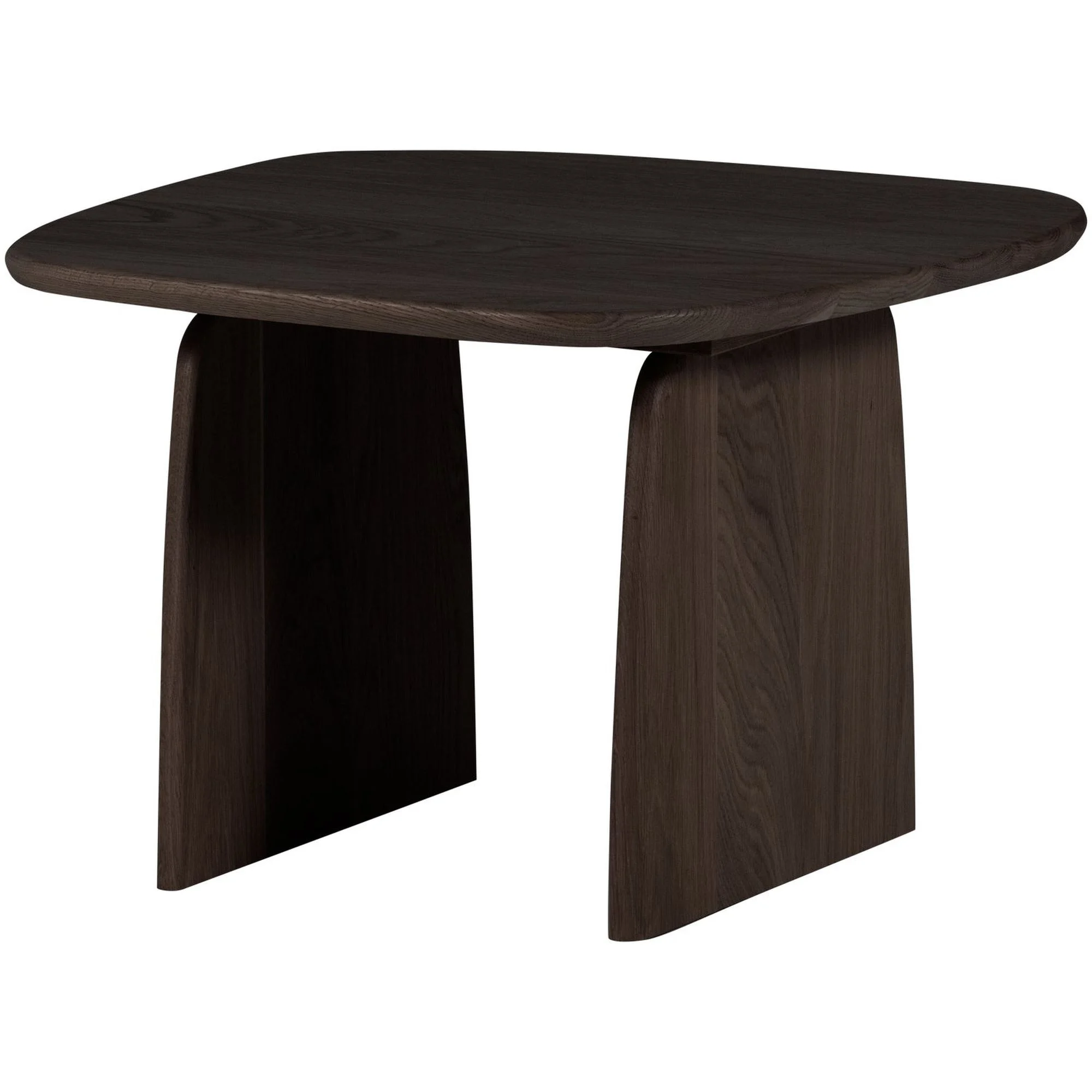 Couchtisch Tablo Eiche FSC, organisch geformt, modern, dunkelbraun, 60 x 60 cm - Woood